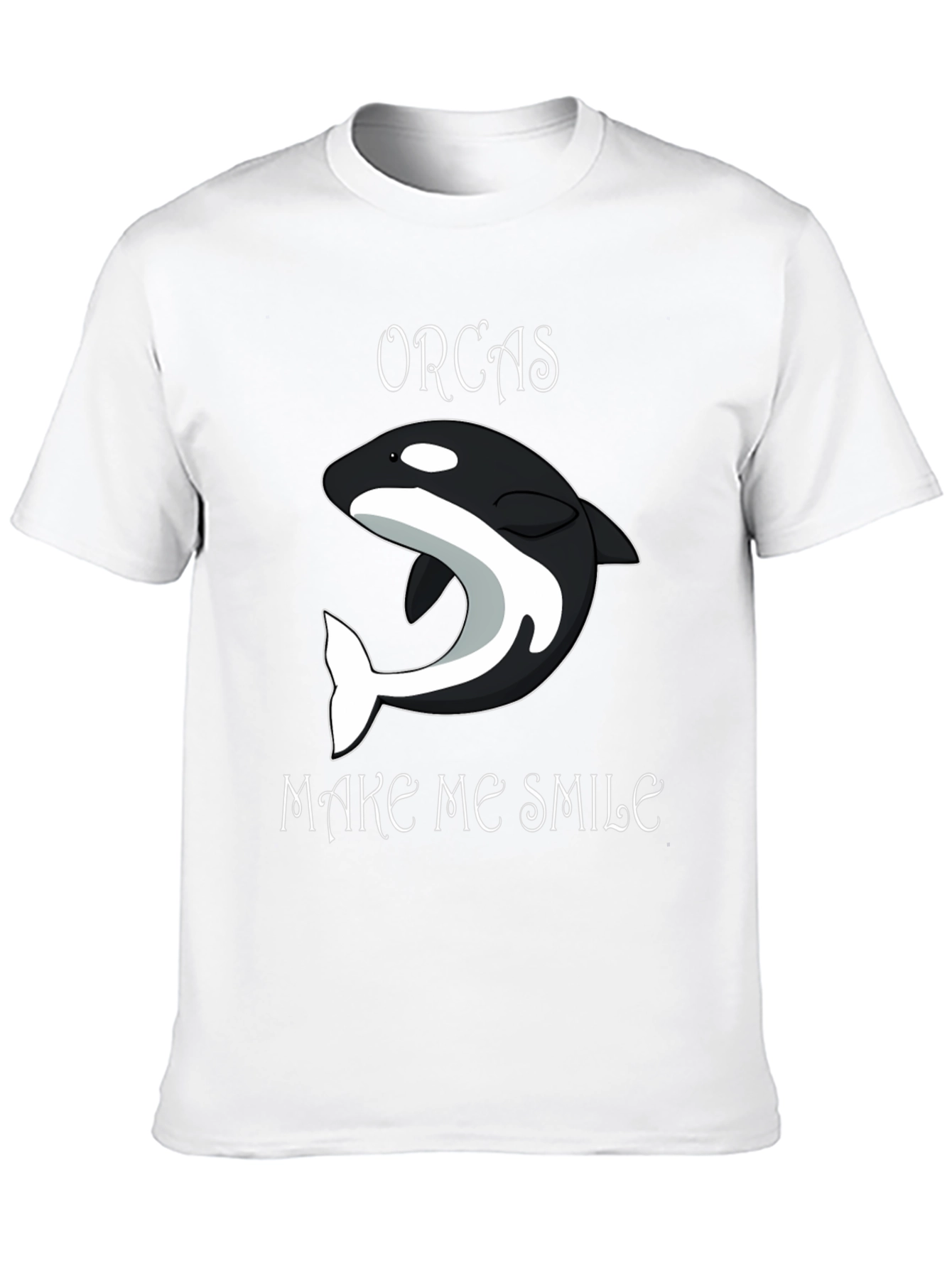Orcas Make Me Smile Black T-Shirt