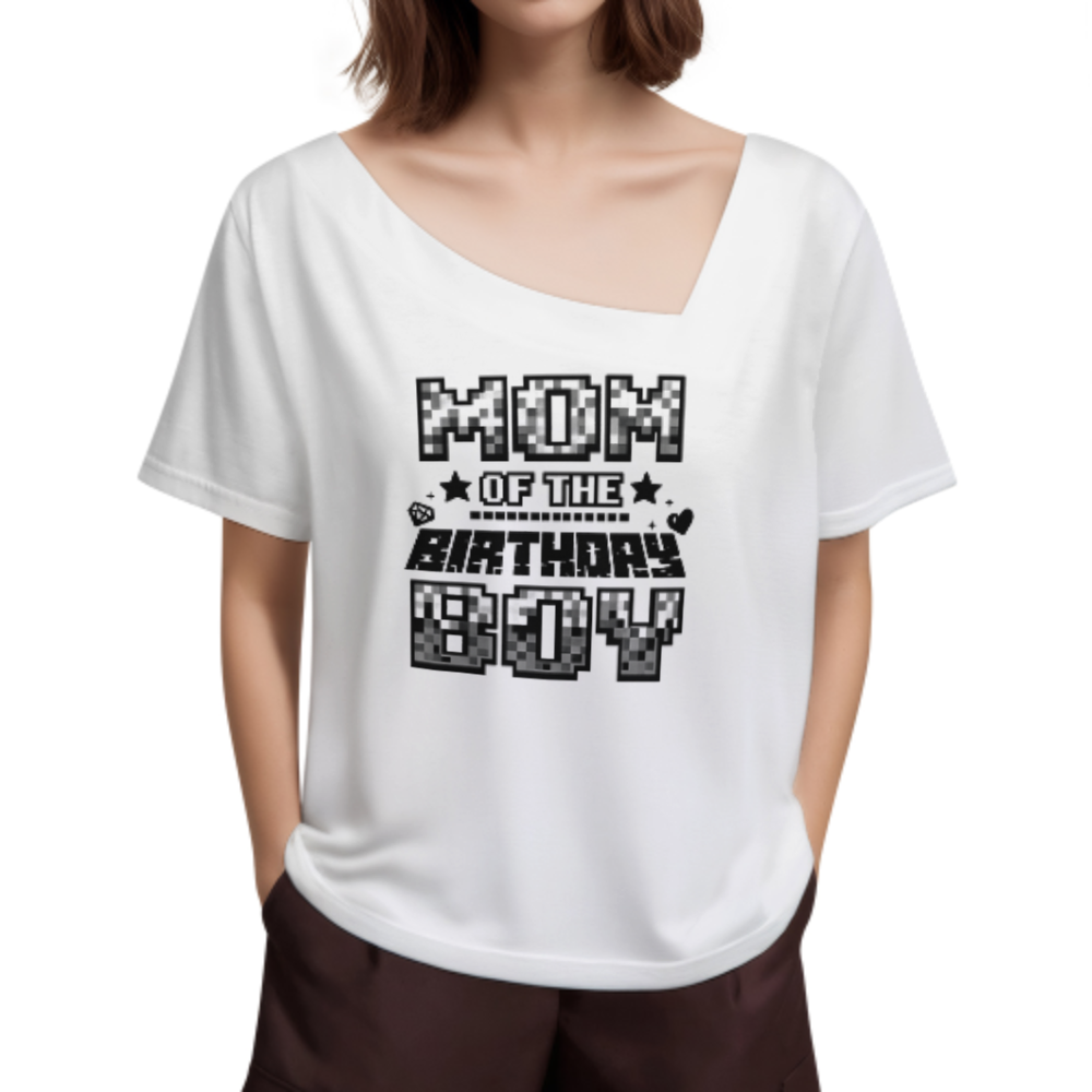 Mom of the Birthday Boy Gaming Shirt – Pixel Party Celebration Graphic Tee(z963)