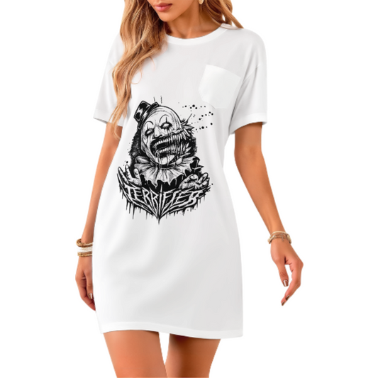 Terrifying Horror Clown Graphic T-Shirt – Dark Gothic Halloween Horror Fan Tee(z924)