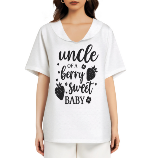 Uncle of a Berry Sweet Baby Shirt – Cute Strawberry Uncle Gift Tee for Baby Announcement, New Uncle Family Shirt(z933)