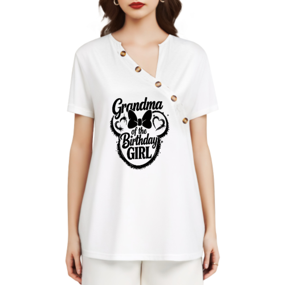Grandma of the Birthday Girl Shirt – Family Birthday Celebration Graphic Tee(z959)