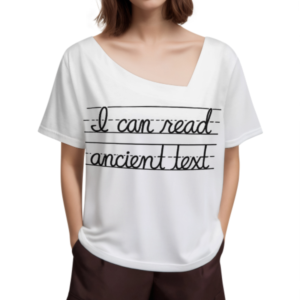 I Can Read Ancient Text Graphic Tee – Funny Cursive Writing Humor Shirt(z966)