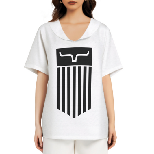 Western Longhorn Shield Graphic T-Shirt | Minimalist Ranch Rodeo Country Western Tee(z939)