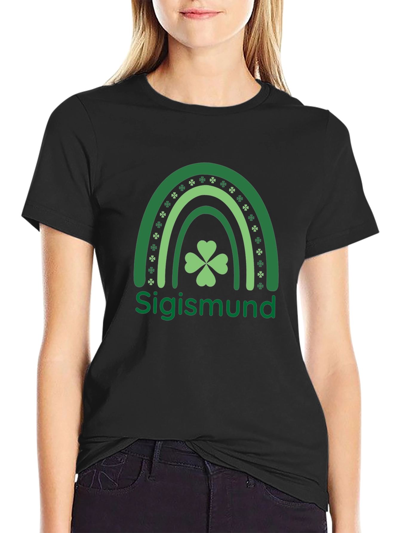 St. Patricks Day Sigismund Clover Rainbow T-Shirt
