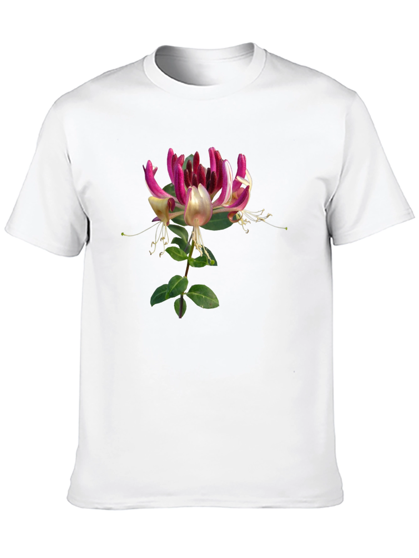 Floral Honeysuckle T-Shirt - Black Cotton Tee