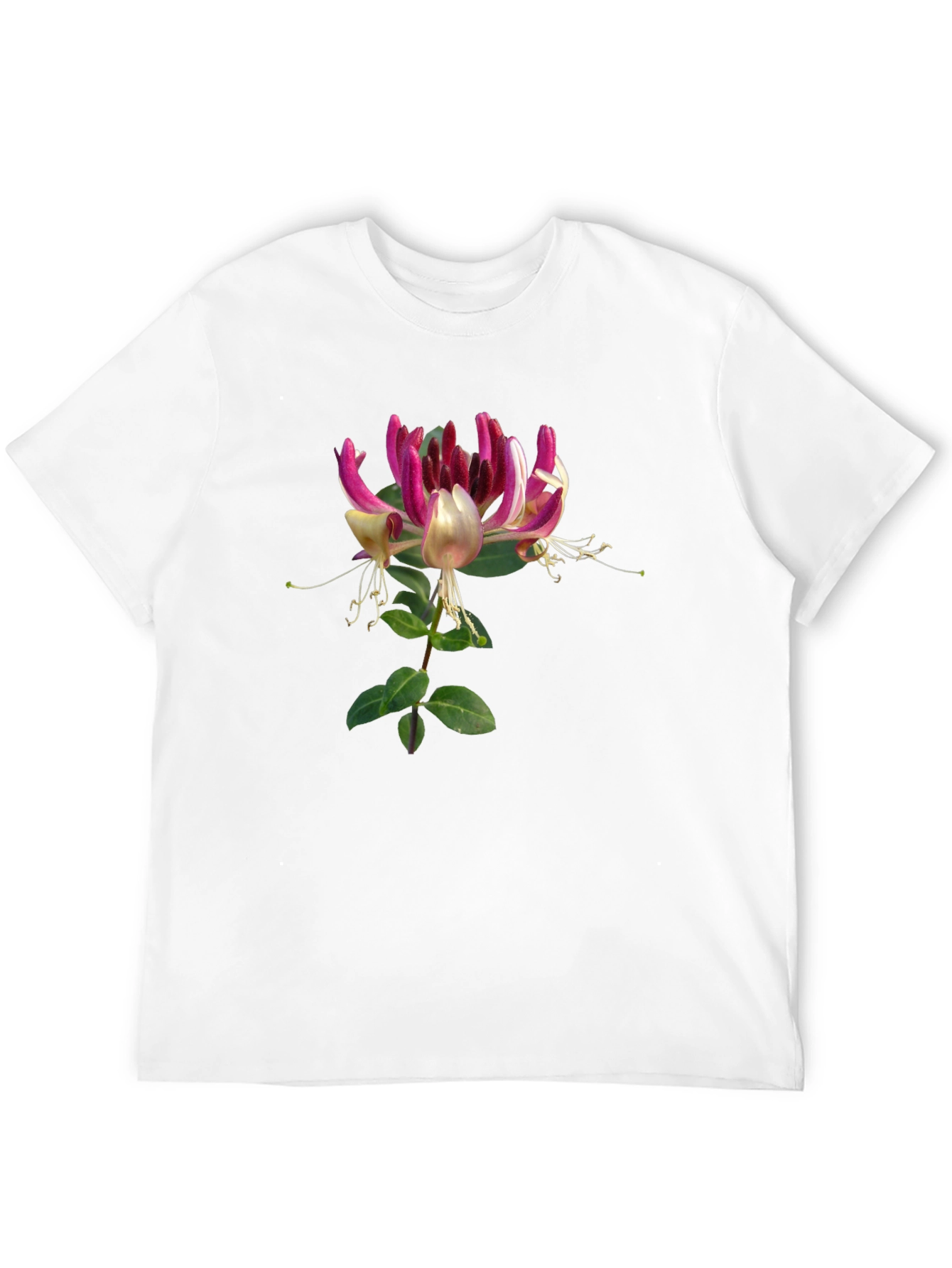 Floral Honeysuckle T-Shirt - Black Cotton Tee