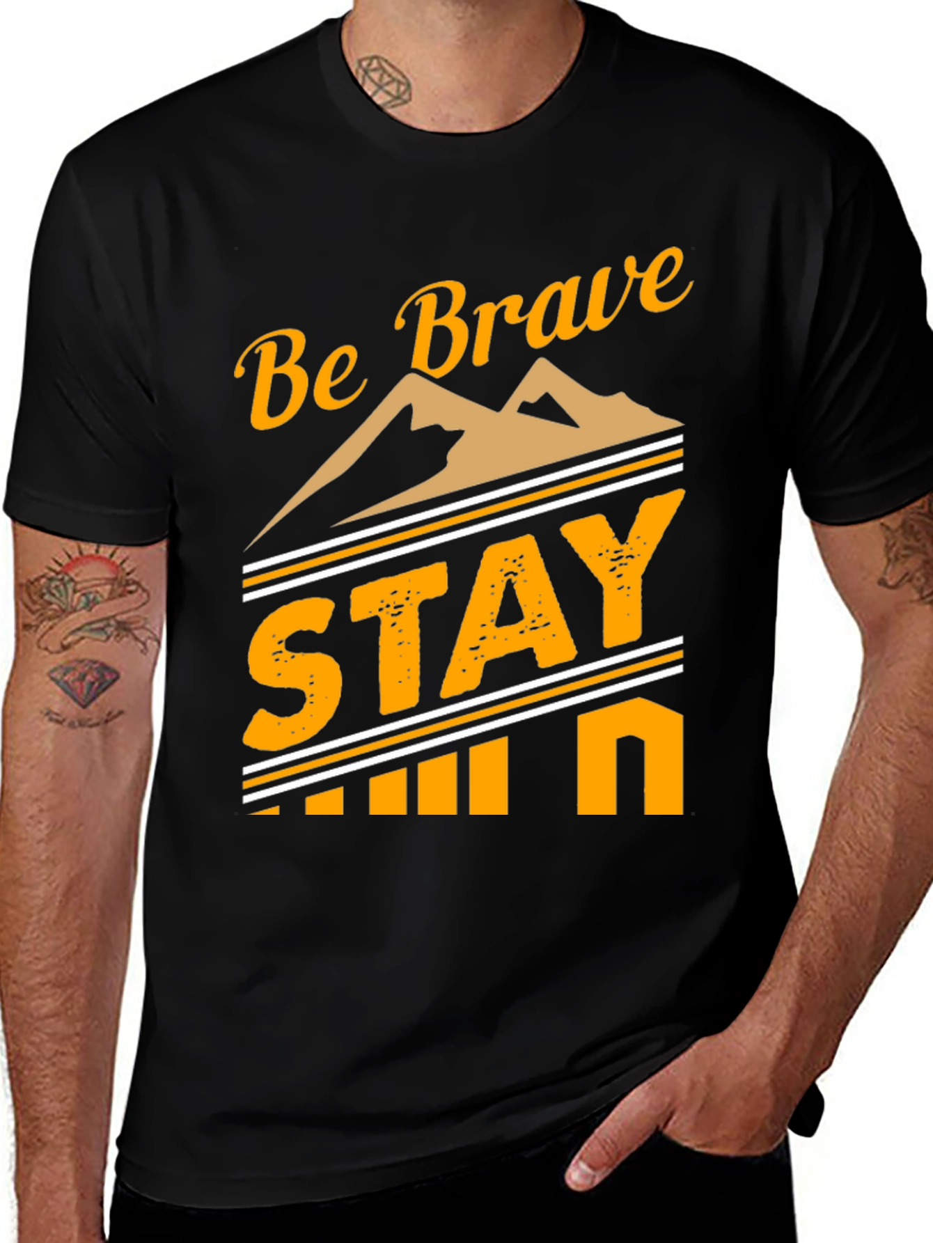 Be Brave Stay Wild Graphic Tee - Black