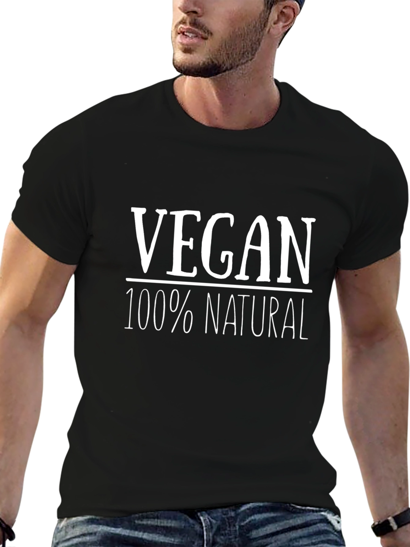 Vegan 100% Natural Black T-Shirt