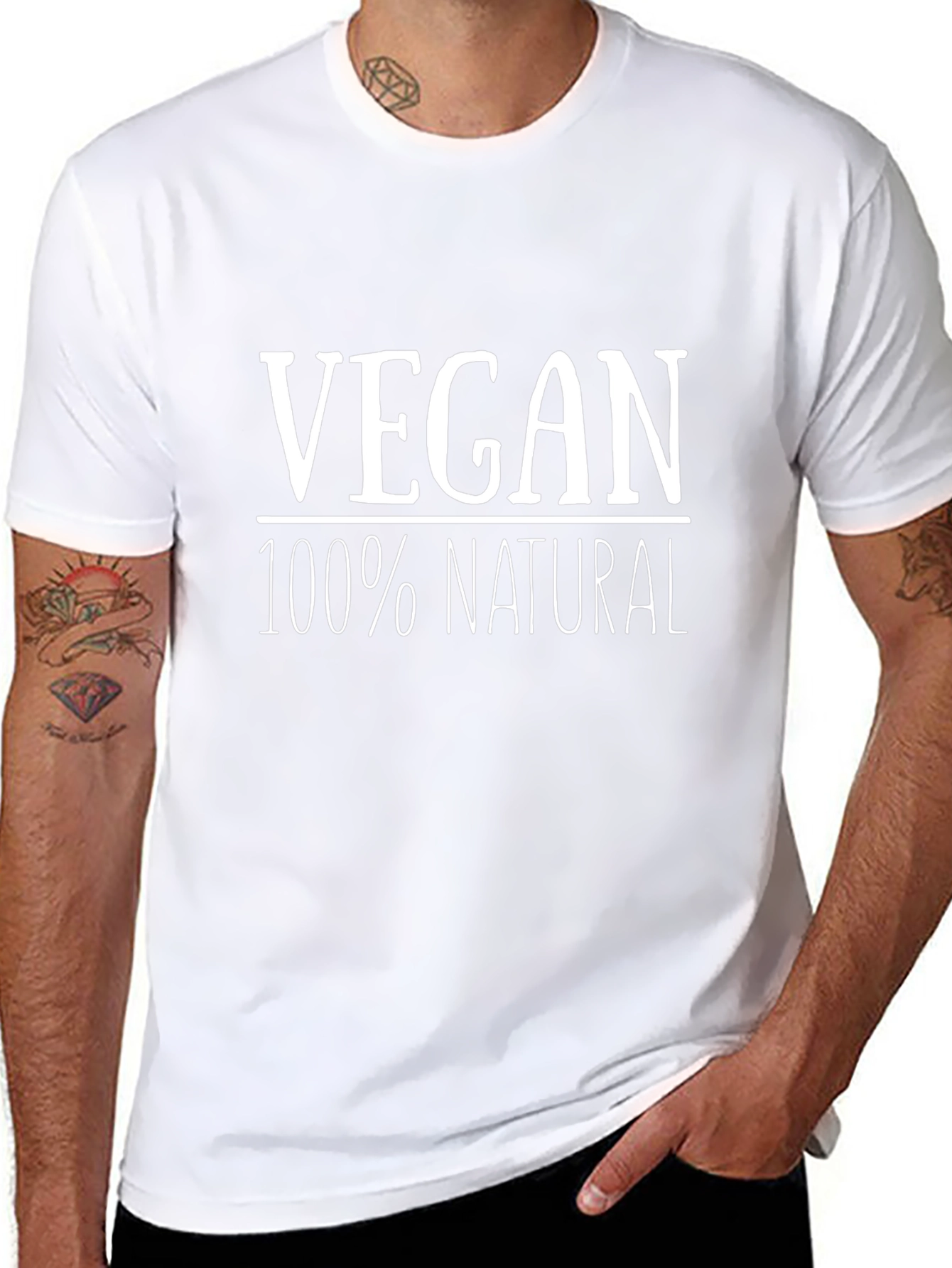 Vegan 100% Natural Black T-Shirt