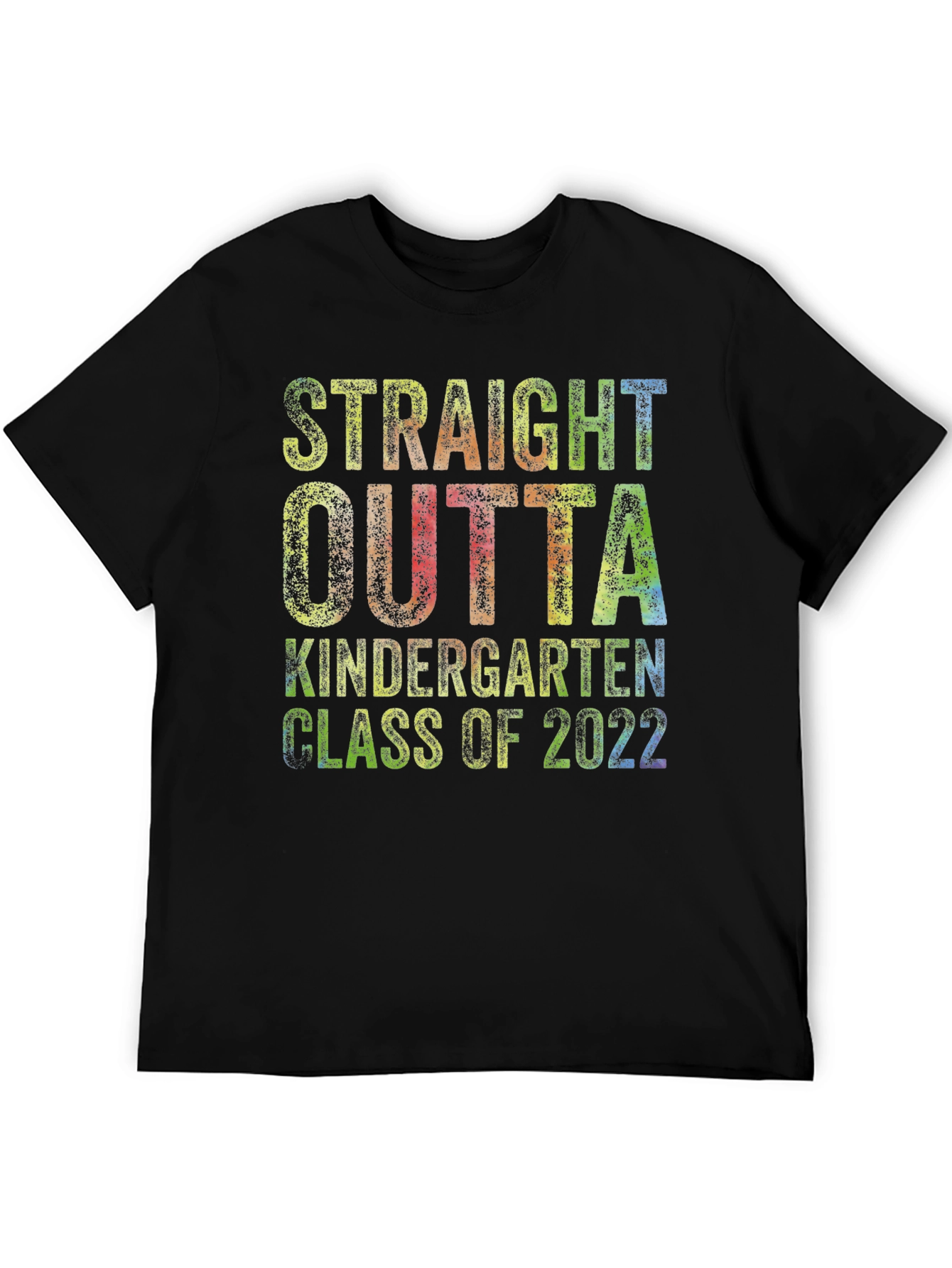 Straight Outta Kindergarten Class of 2022 Black T-Shirt