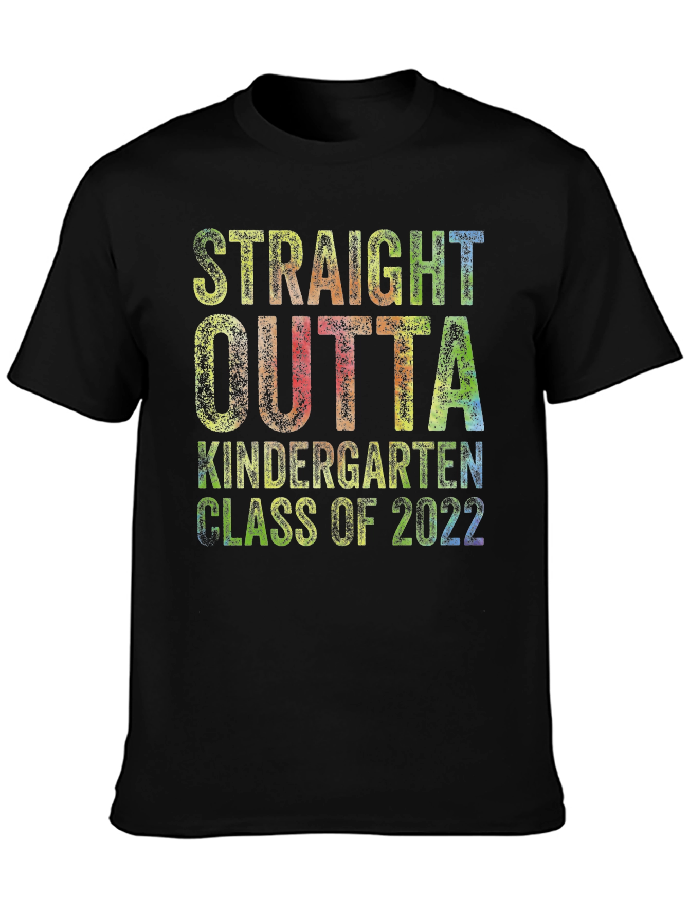 Straight Outta Kindergarten Class of 2022 Black T-Shirt
