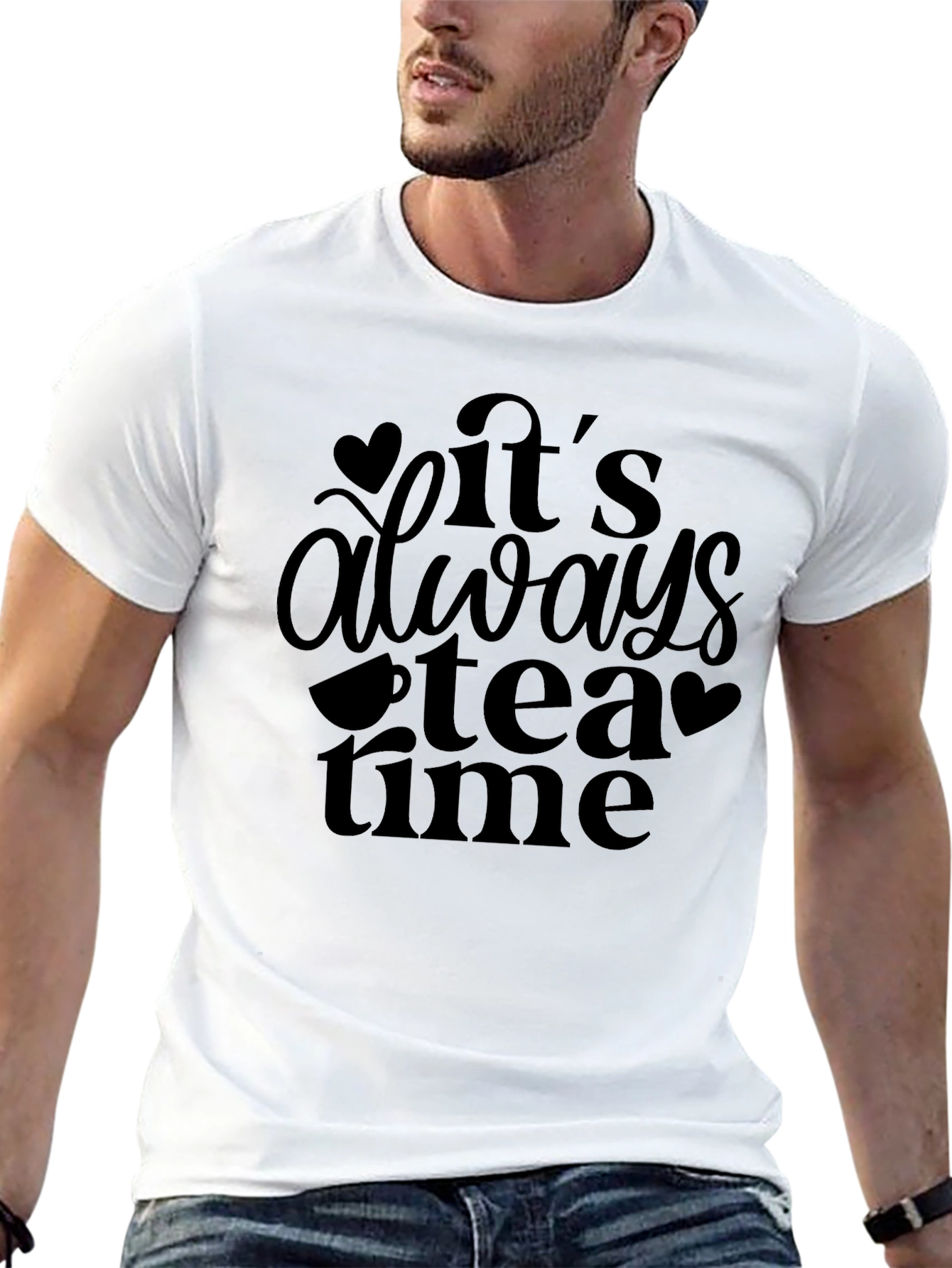 Its Always Tea Time Black Graphic Tee