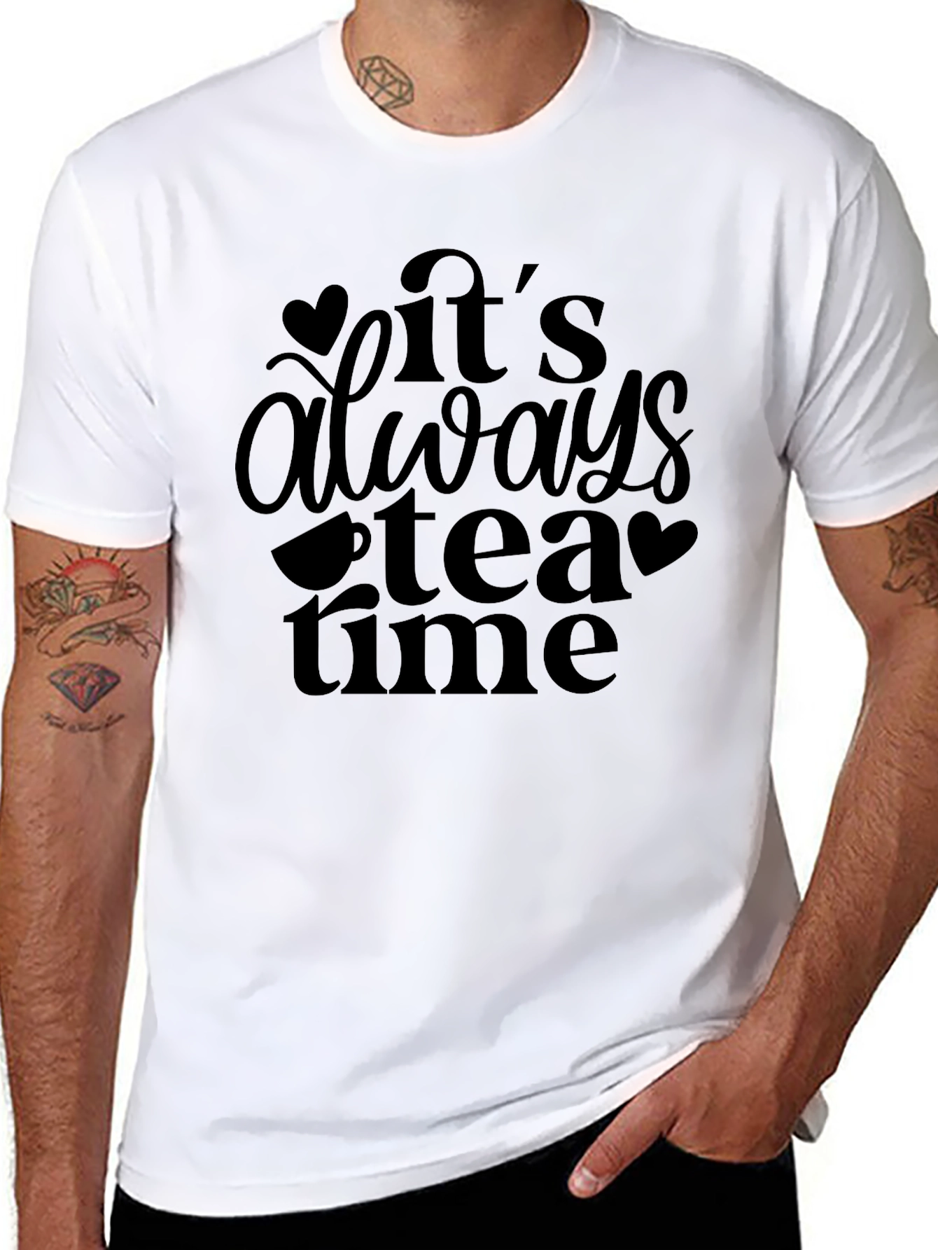 Its Always Tea Time Black Graphic Tee