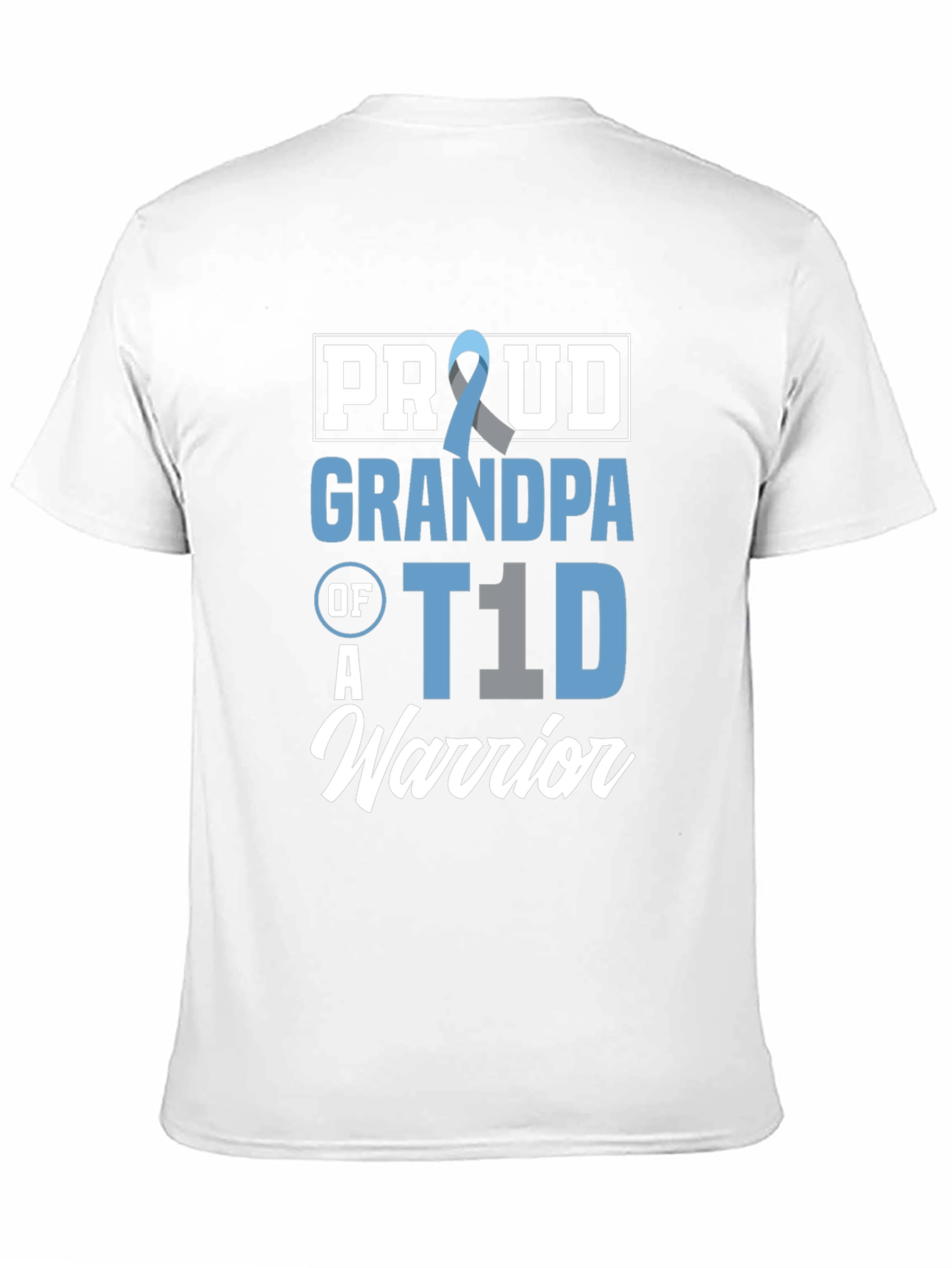 Proud Grandpa T1D Warrior Black Graphic Tee