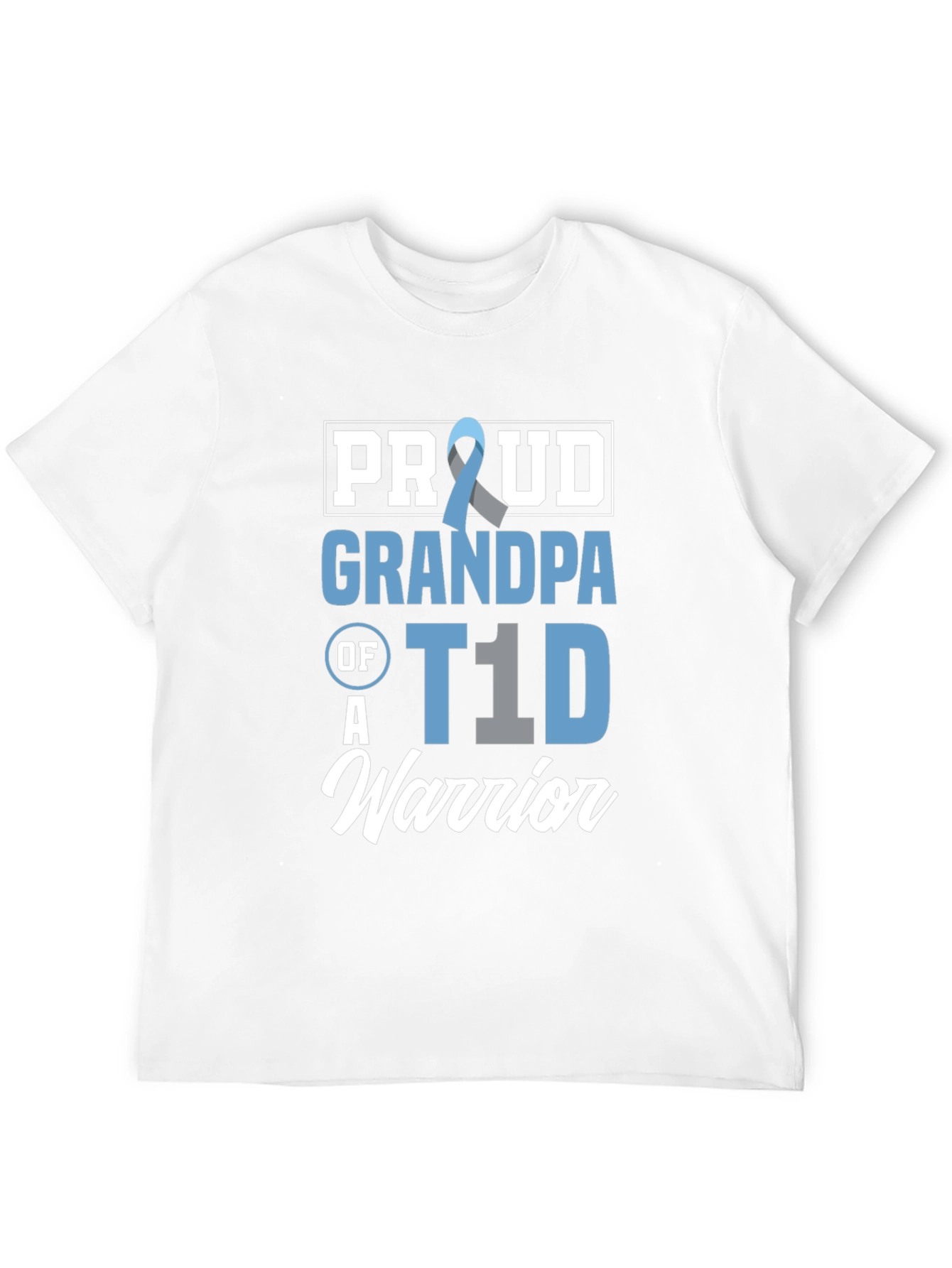 Proud Grandpa T1D Warrior Black Graphic Tee