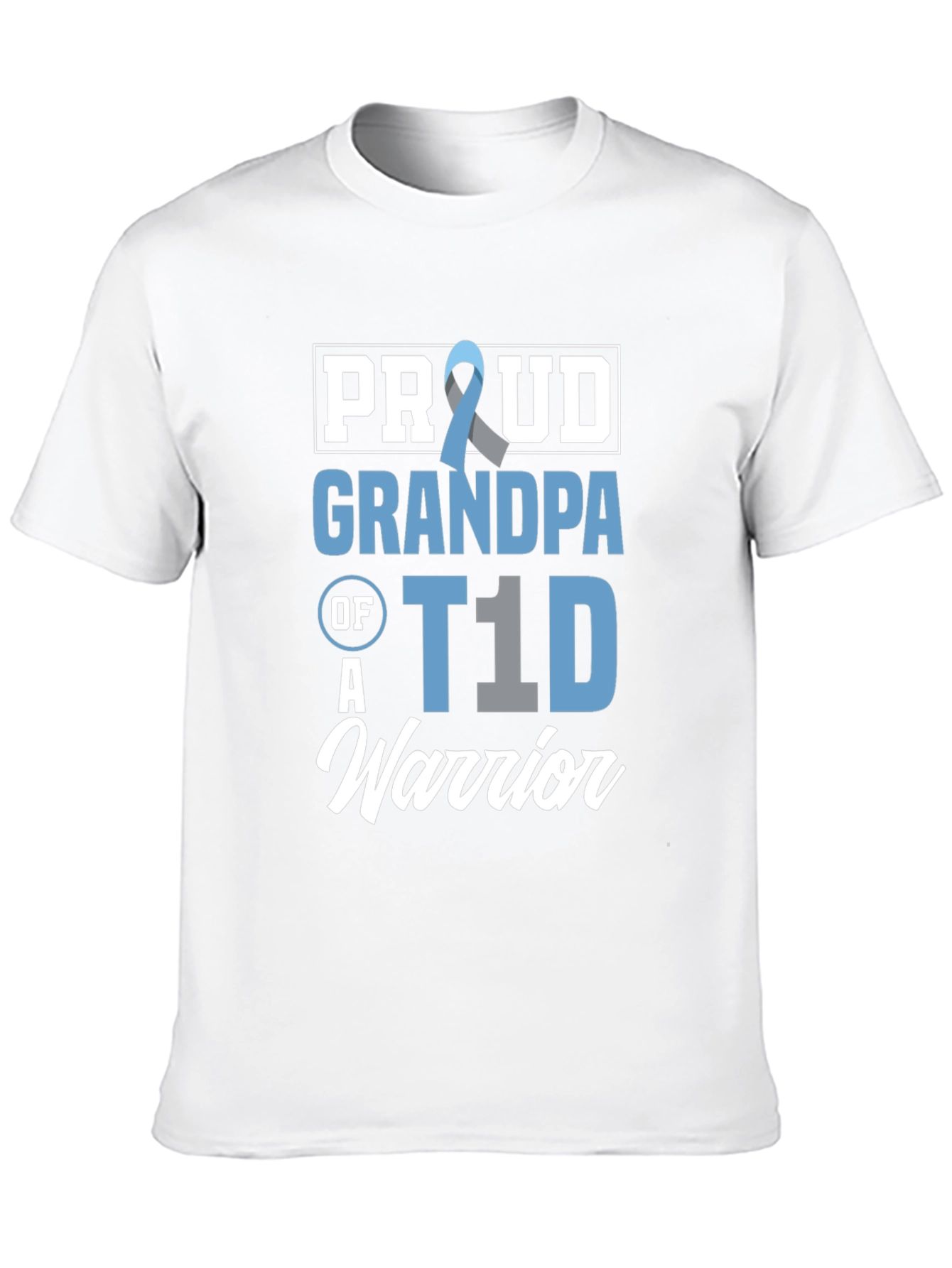 Proud Grandpa T1D Warrior Black Graphic Tee