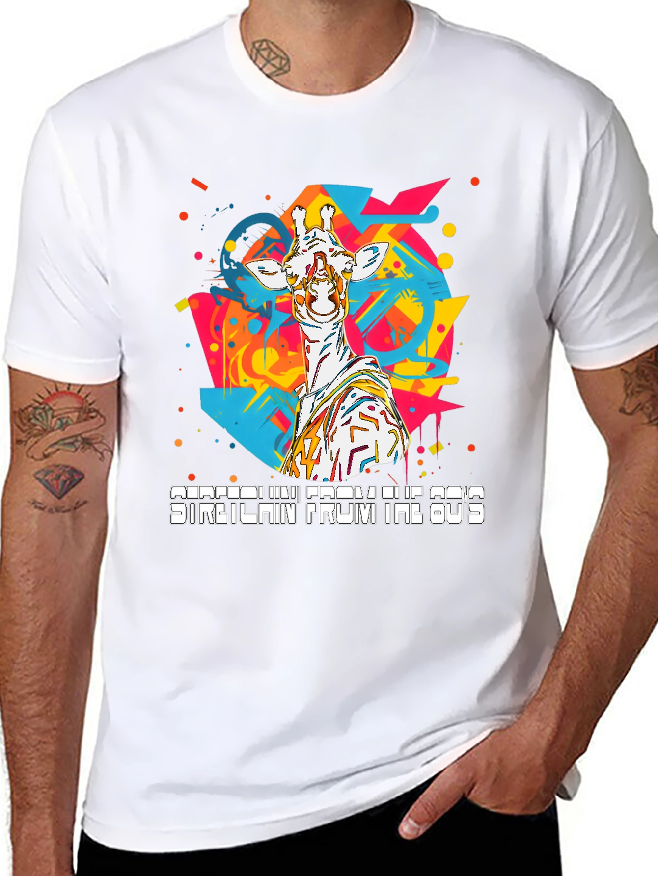 80s Giraffe T-Shirt - Retro Style