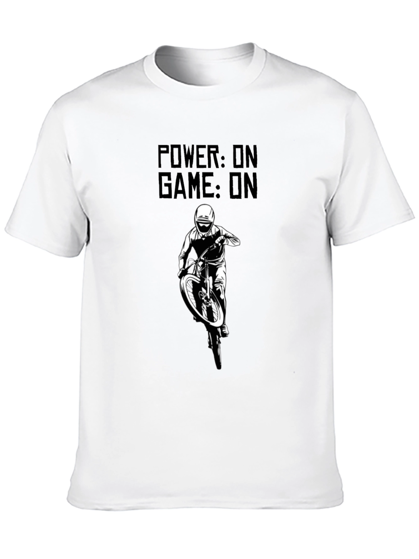 Power On Game On Biker T-Shirt