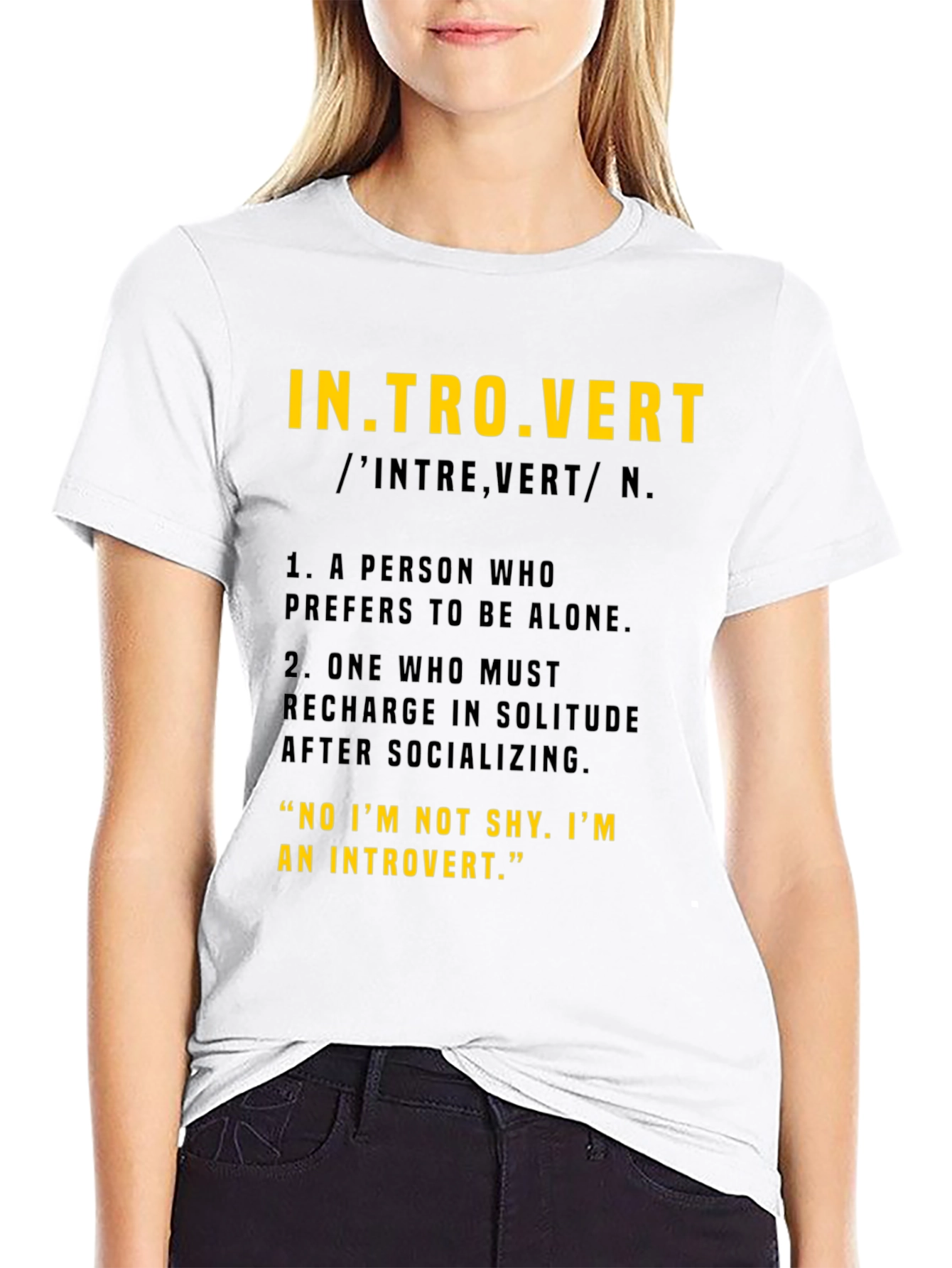 Introvert Definition Black T-Shirt
