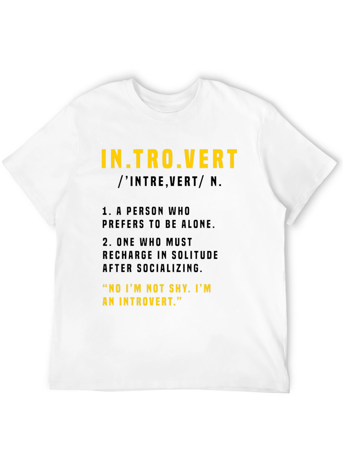 Introvert Definition Black T-Shirt