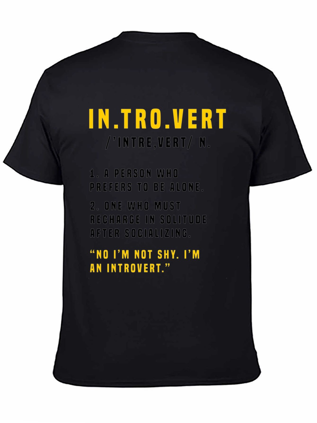 Introvert Definition Black T-Shirt