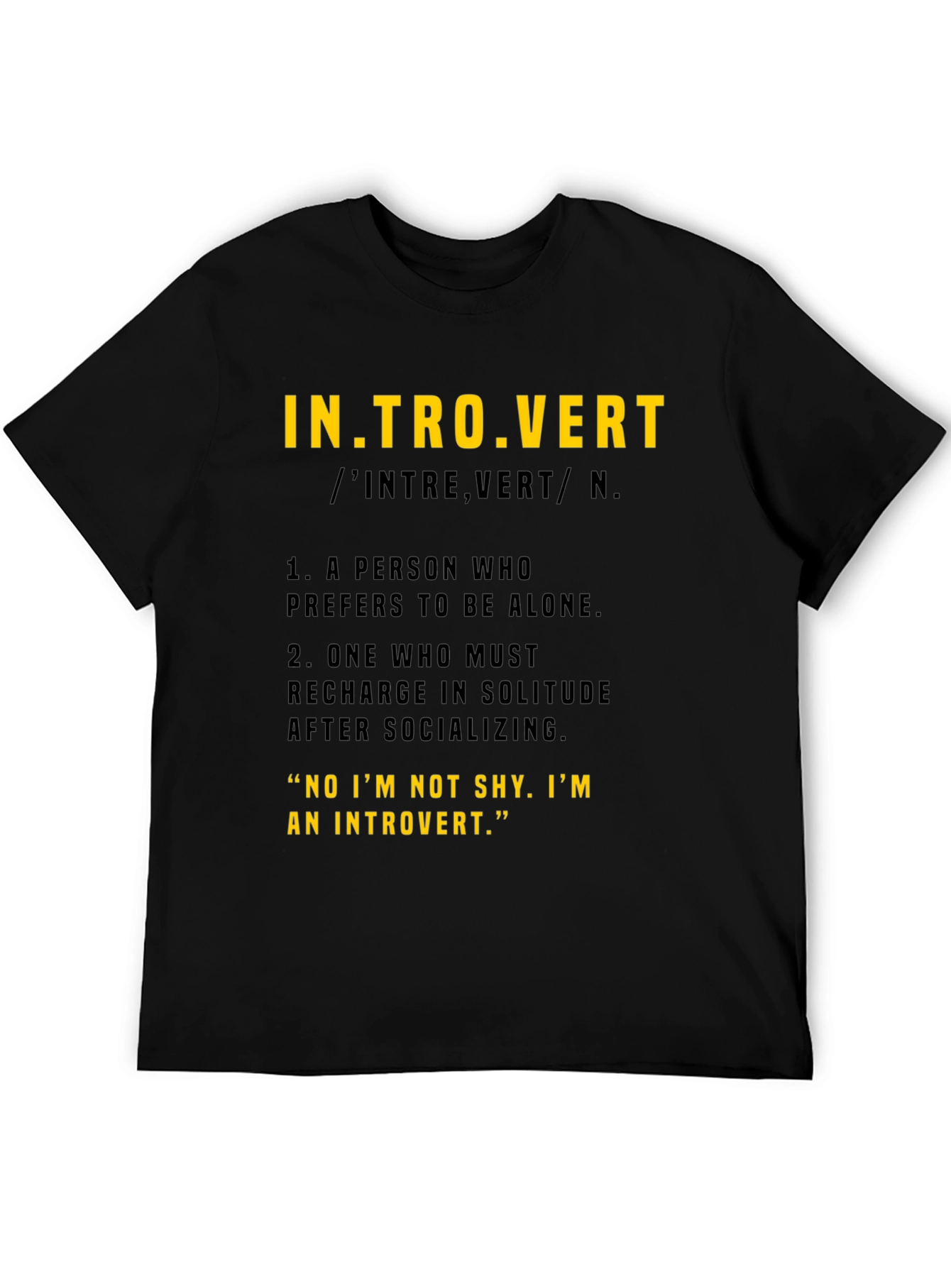 Introvert Definition Black T-Shirt