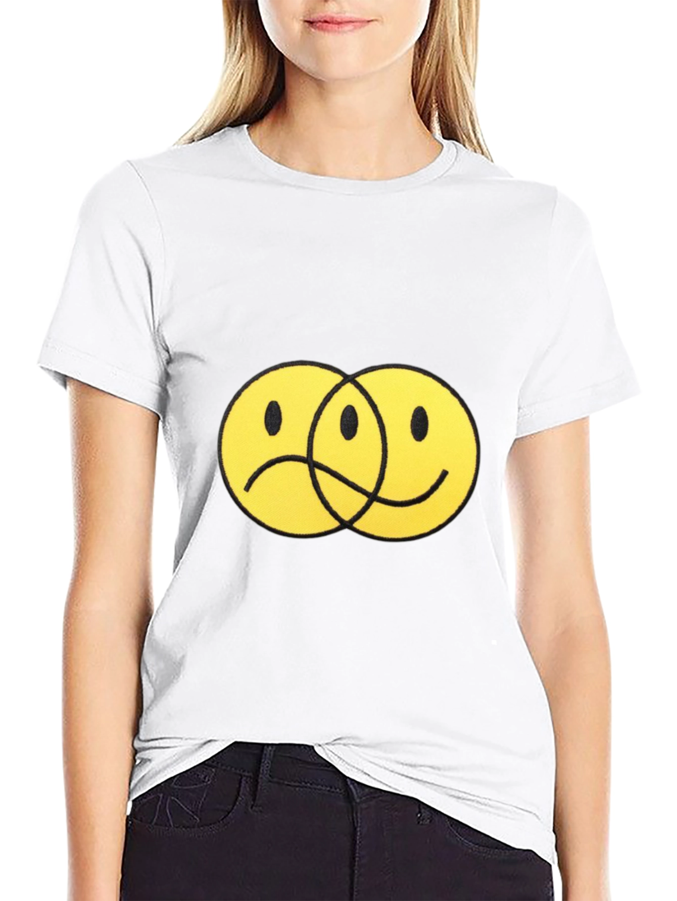 Yin Yang Faces Black T-Shirt
