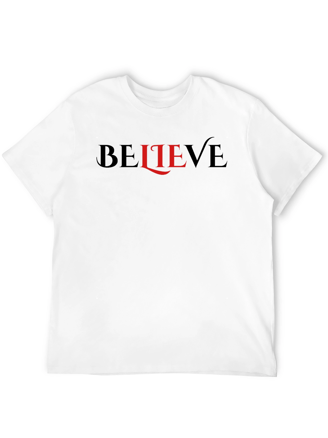 Believe Graphic Tee - Black Cotton T-Shirt