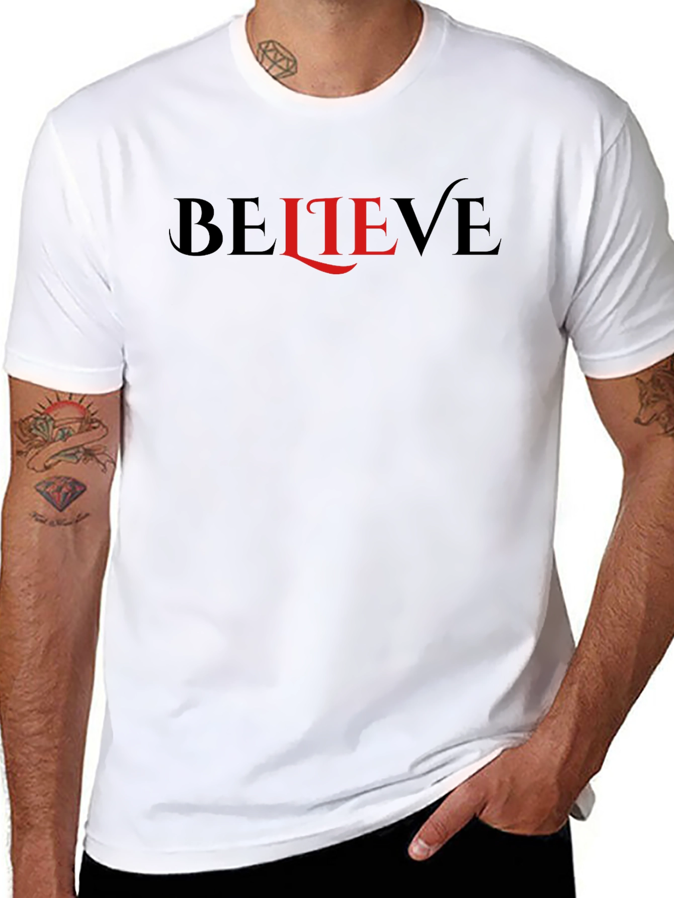 Believe Graphic Tee - Black Cotton T-Shirt