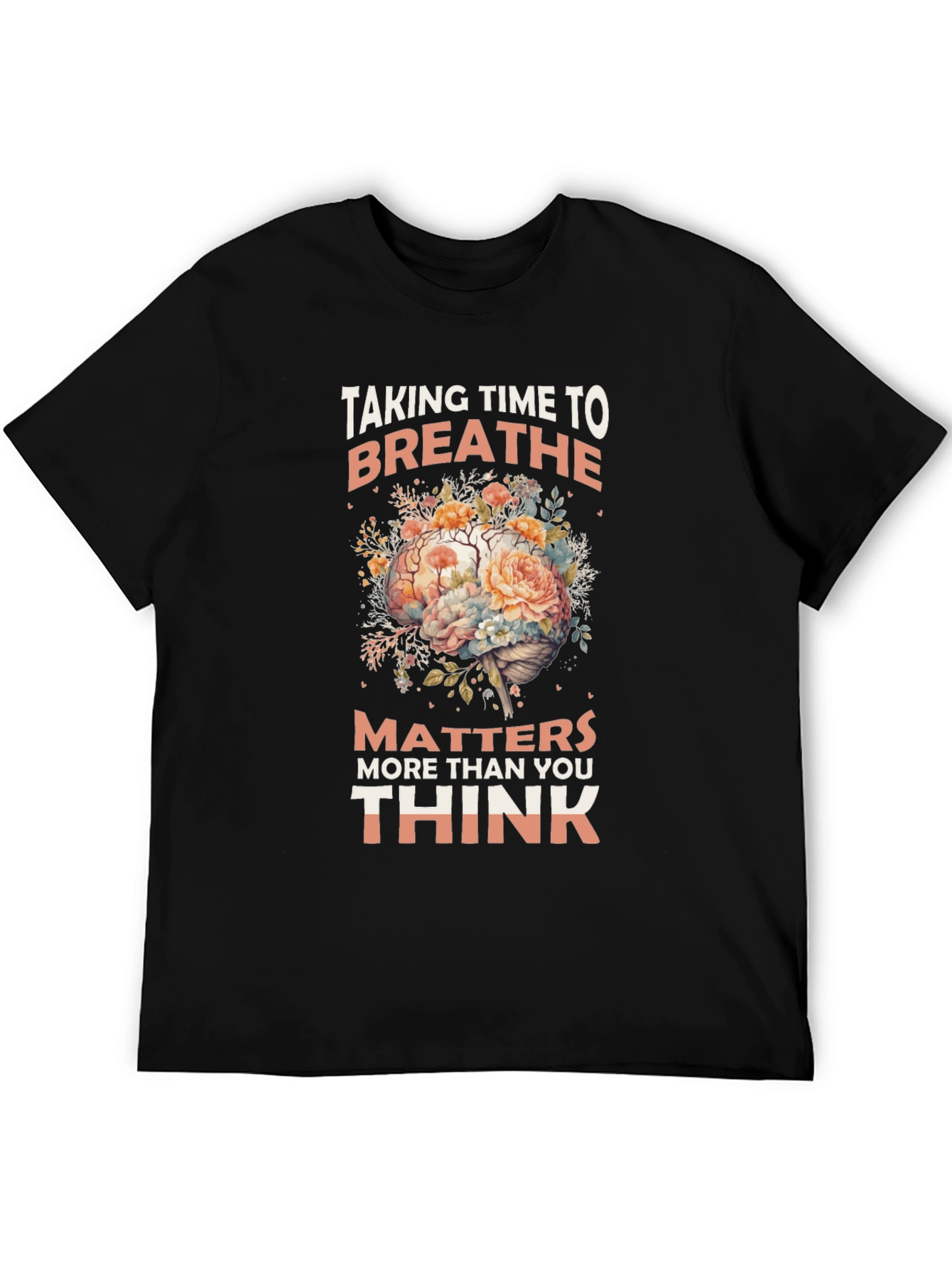 Breathe Floral Brain Graphic T-Shirt