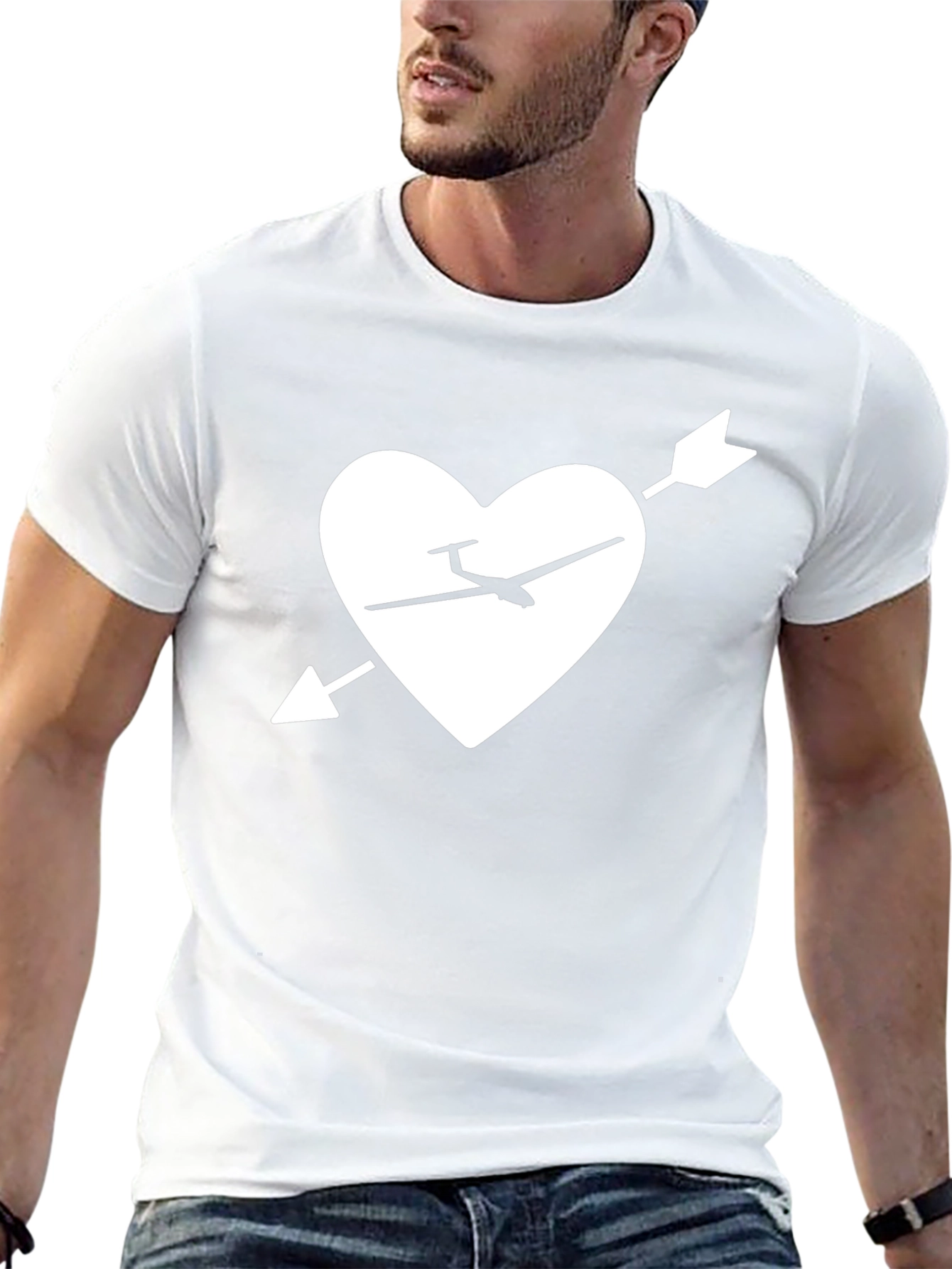 Glider Heart Arrow Graphic Tee - Black