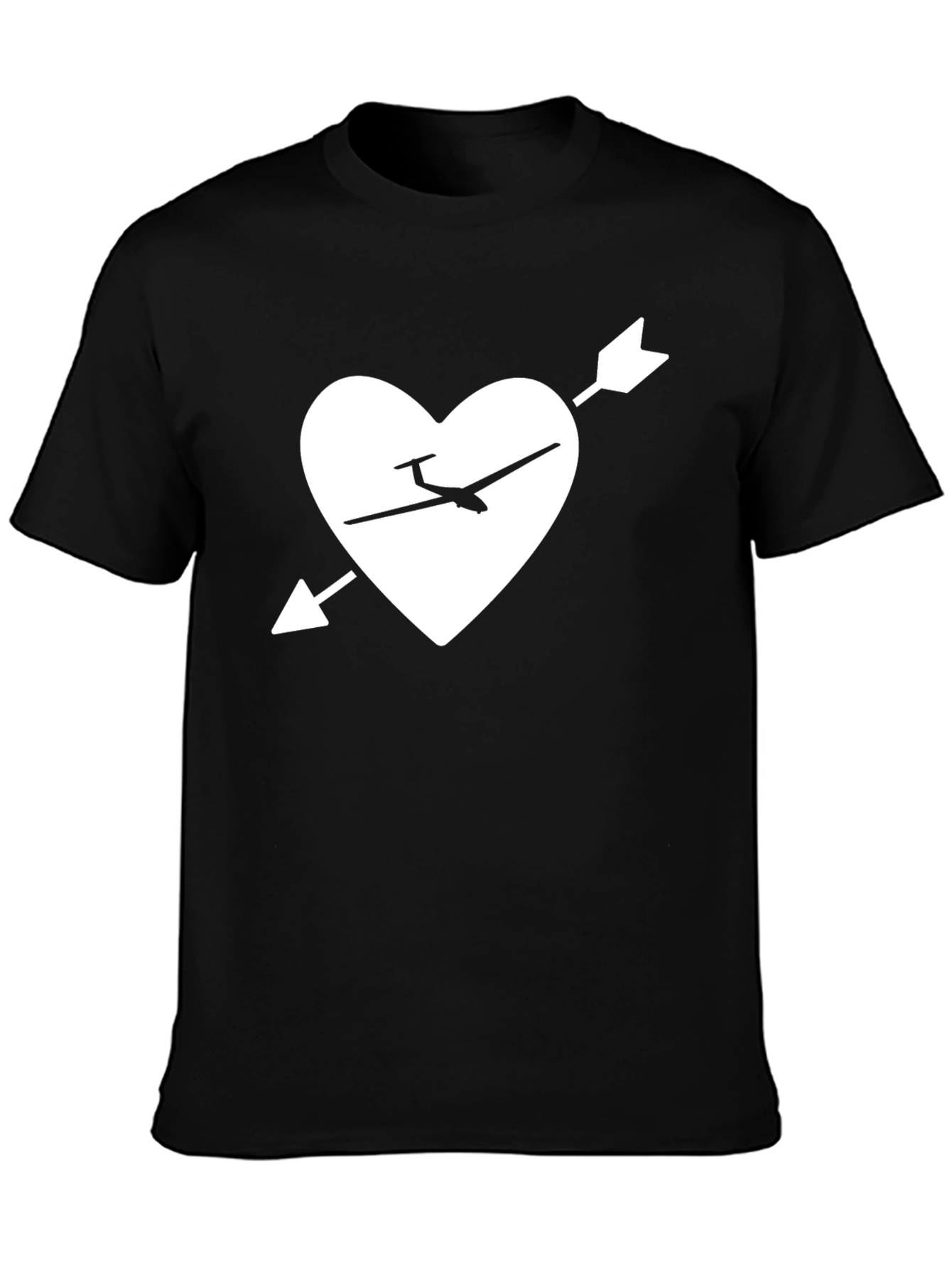 Glider Heart Arrow Graphic Tee - Black