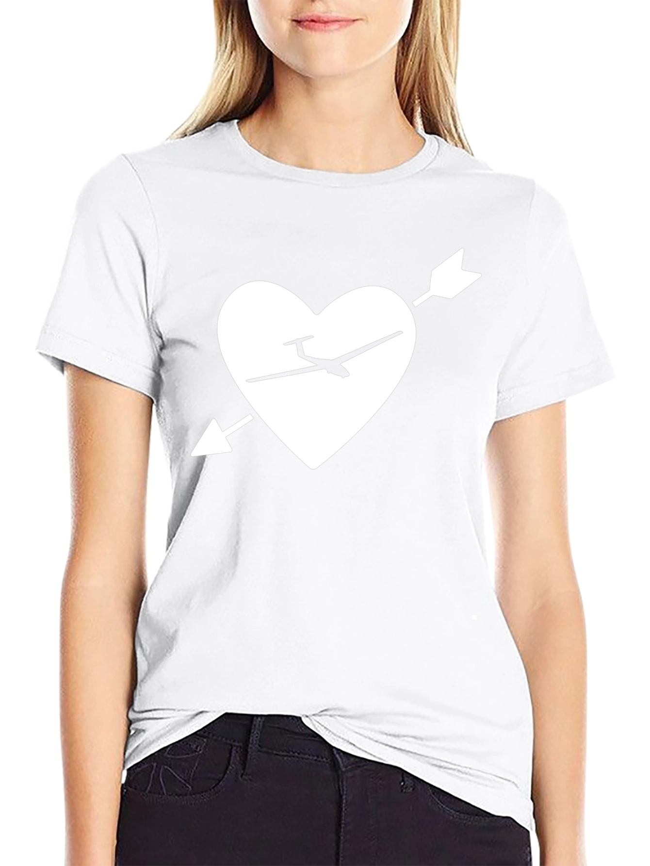 Glider Heart Arrow Graphic Tee - Black