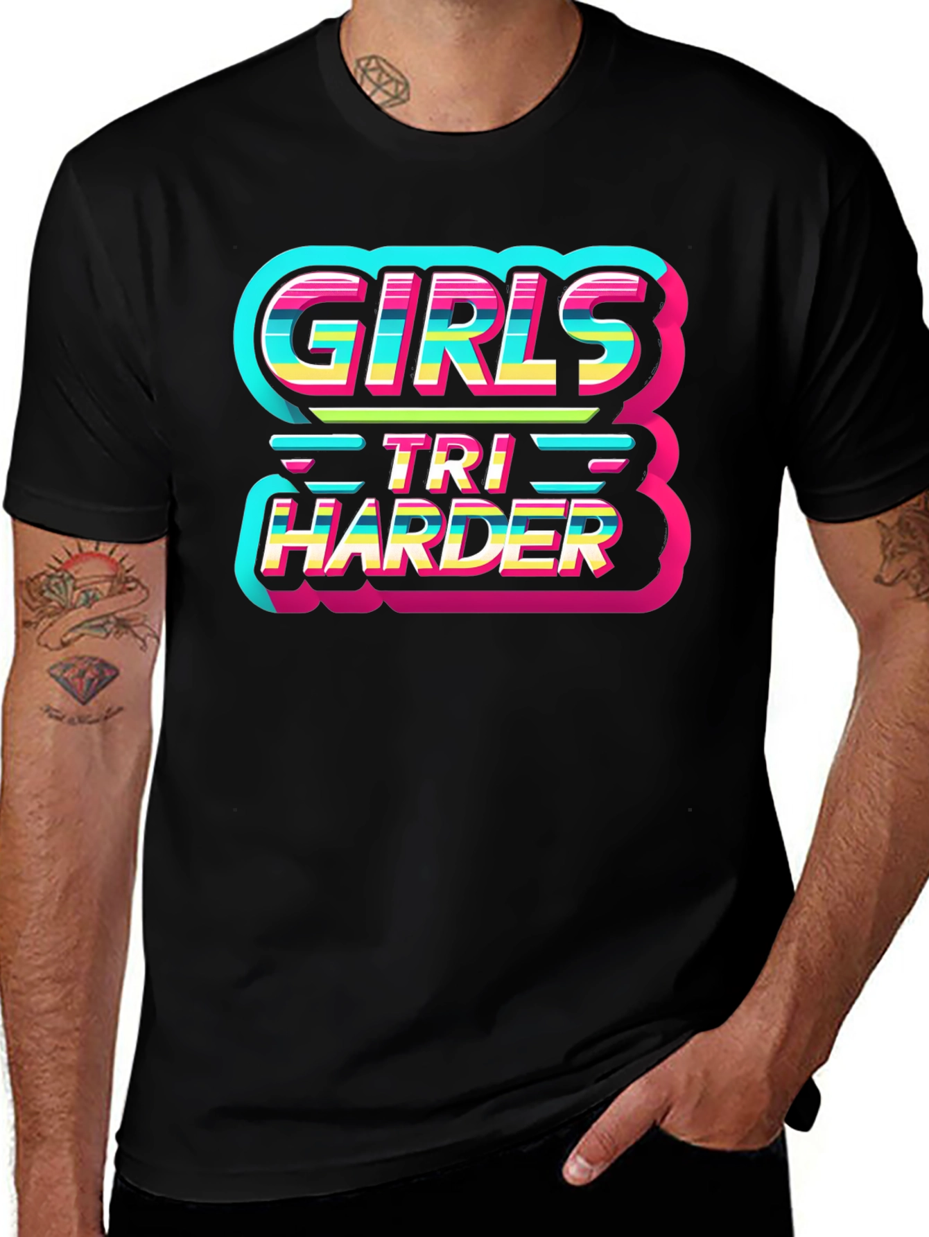 Girls Tri Harder Graphic Tee