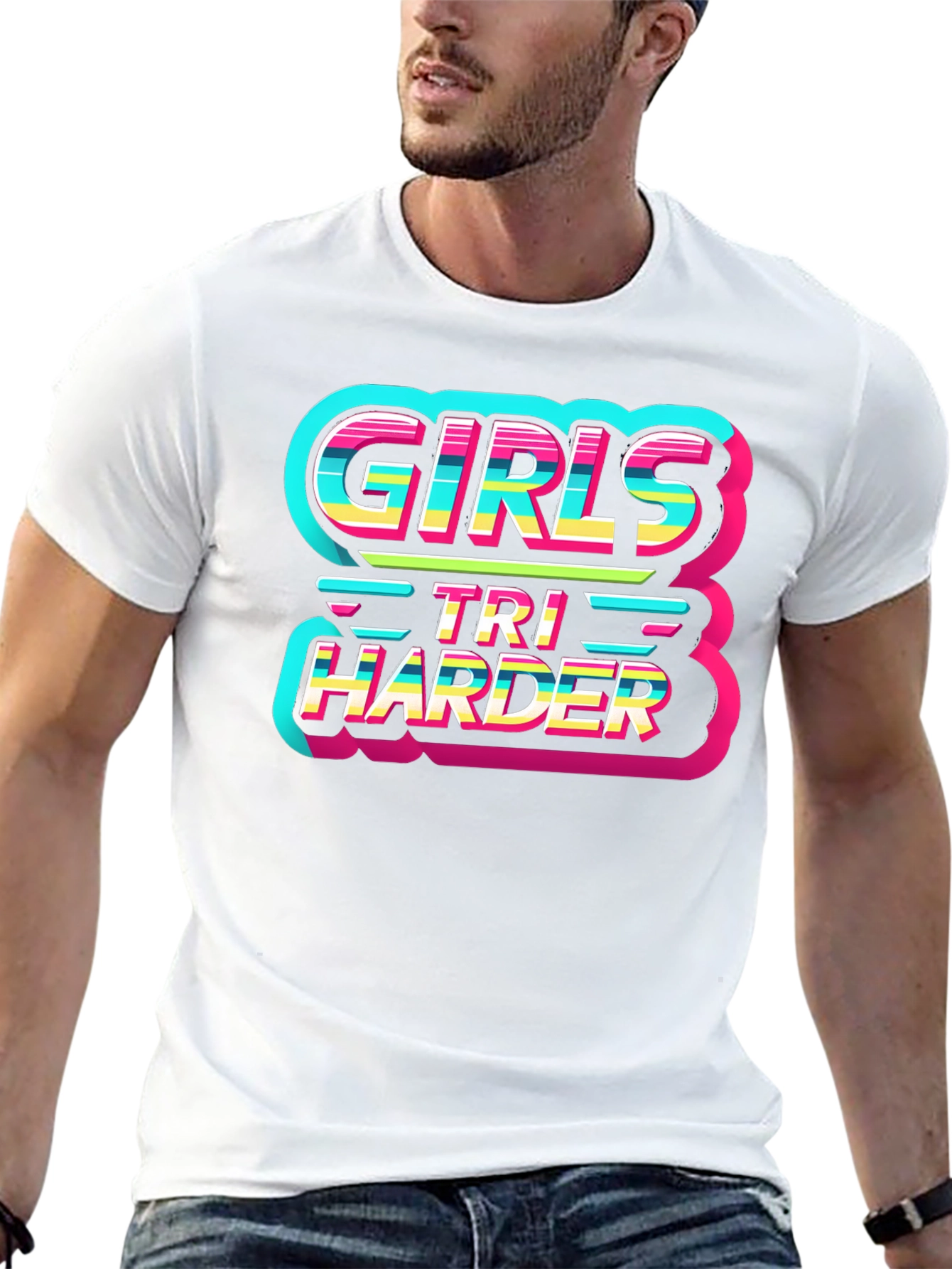 Girls Tri Harder Graphic Tee