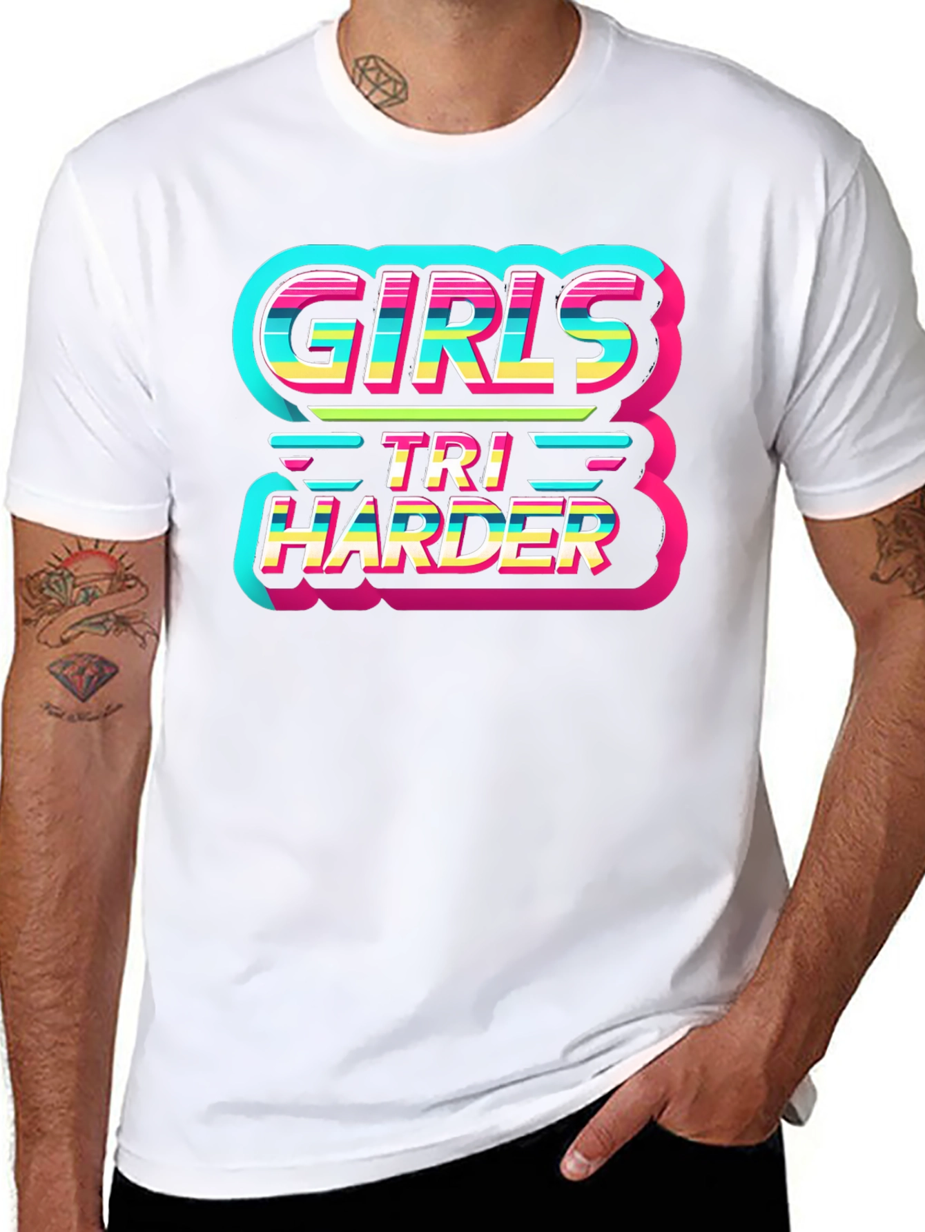 Girls Tri Harder Graphic Tee