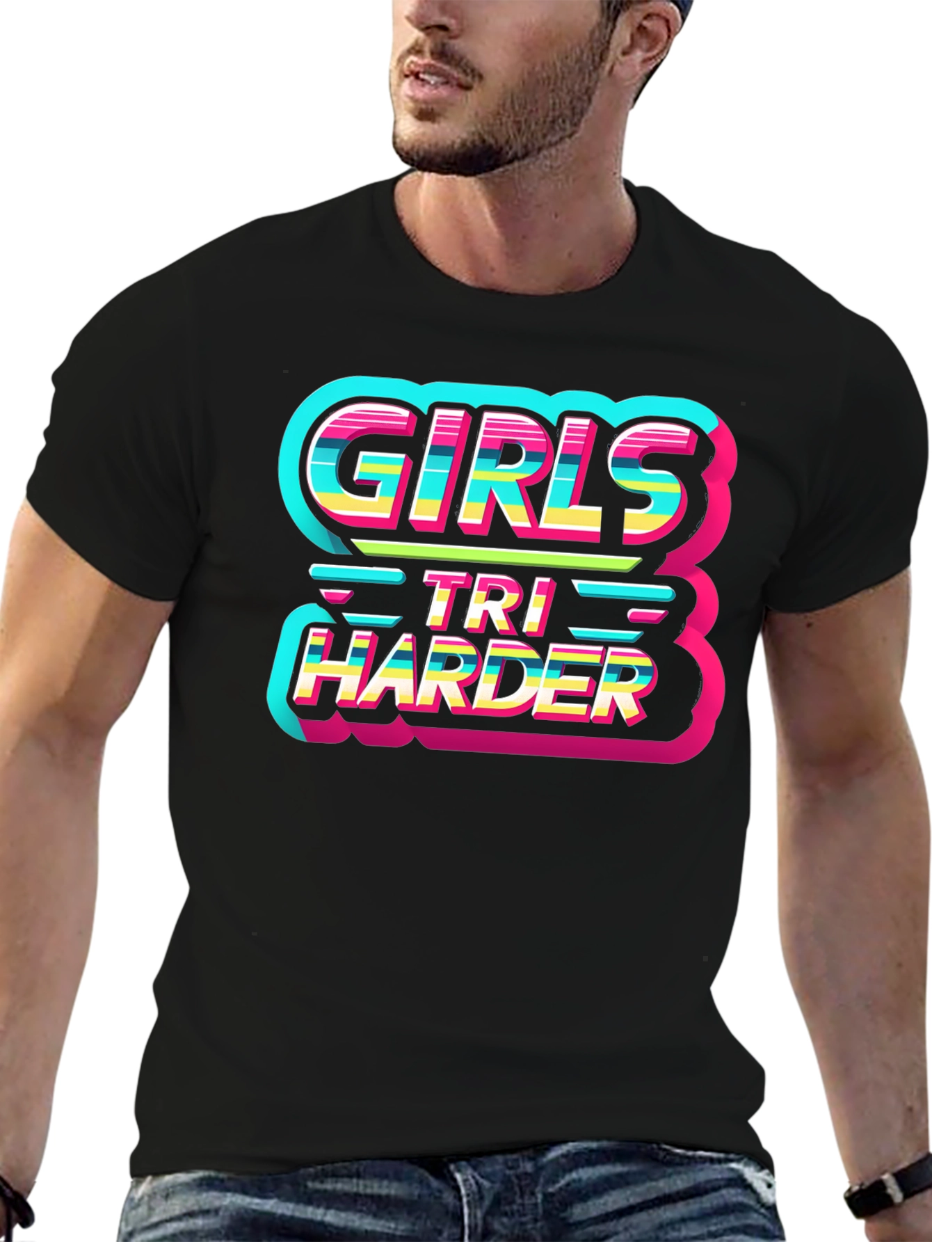 Girls Tri Harder Graphic Tee