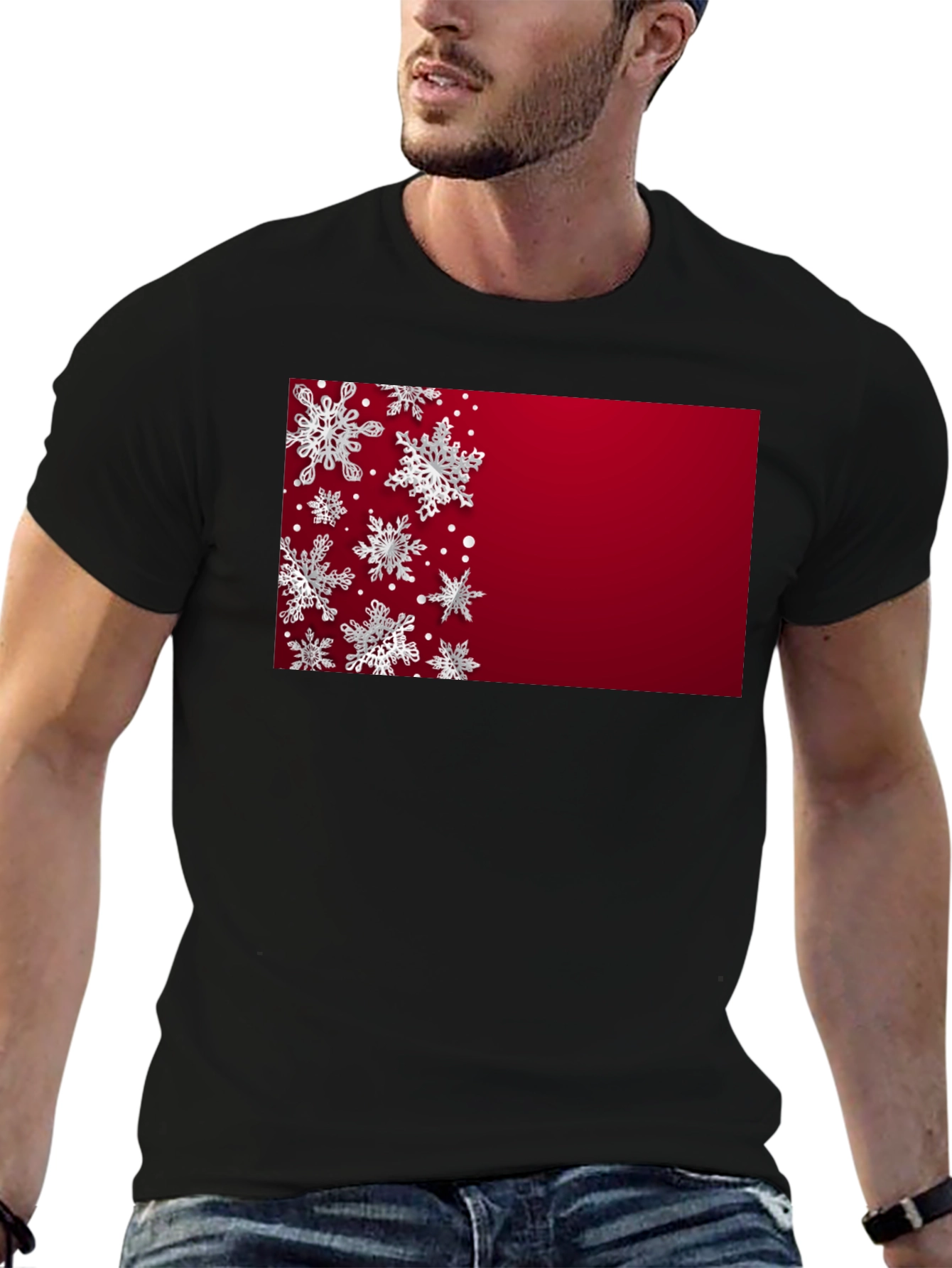 Snowflake Pattern Holiday T-Shirt
