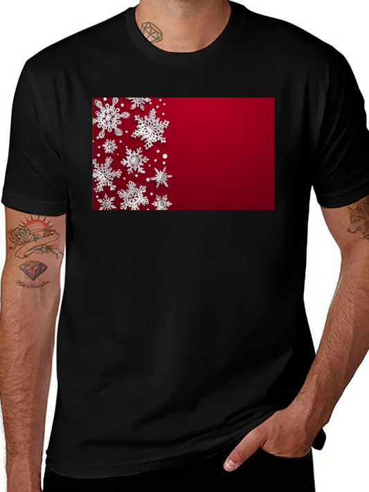 Snowflake Pattern Holiday T-Shirt