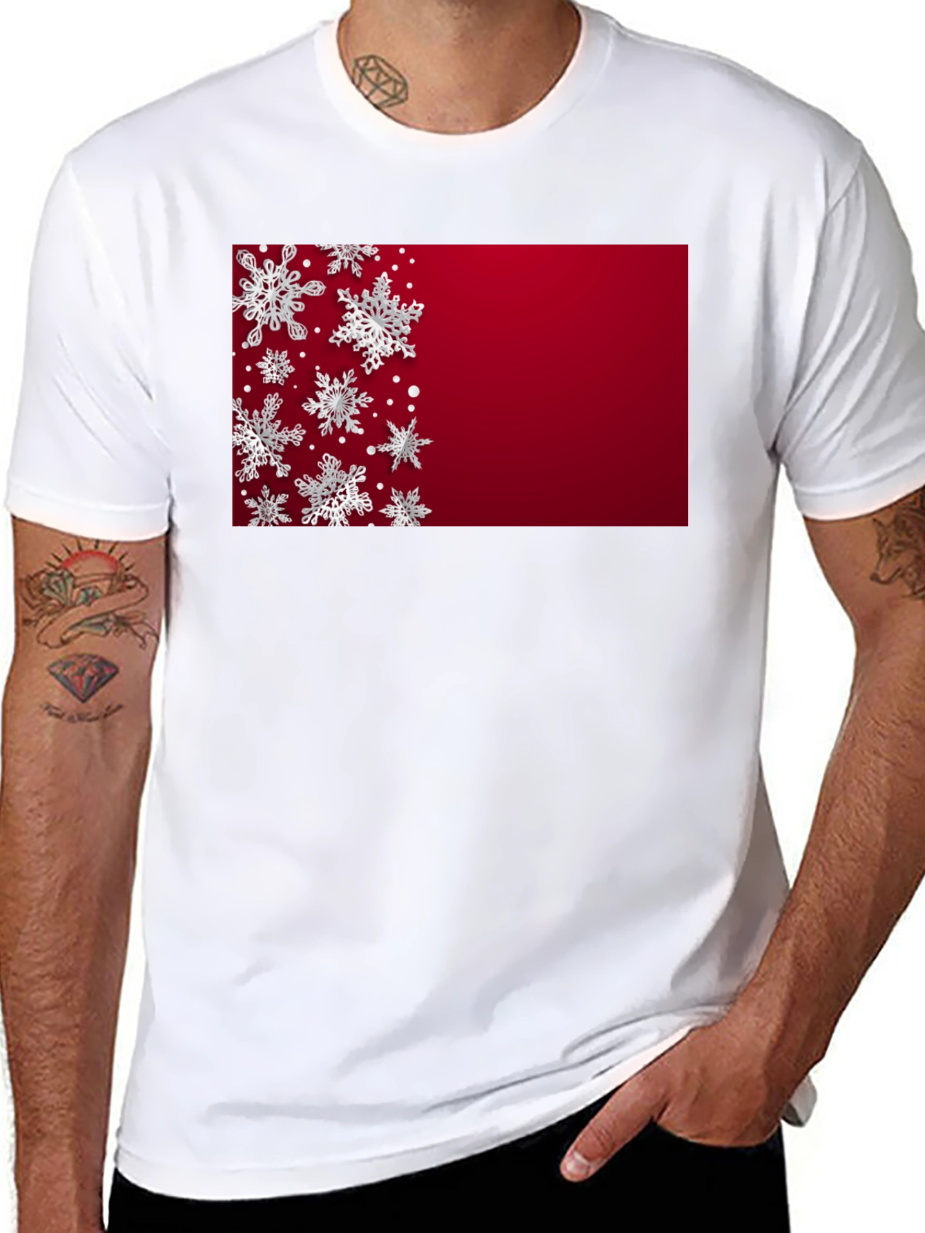 Snowflake Pattern Holiday T-Shirt