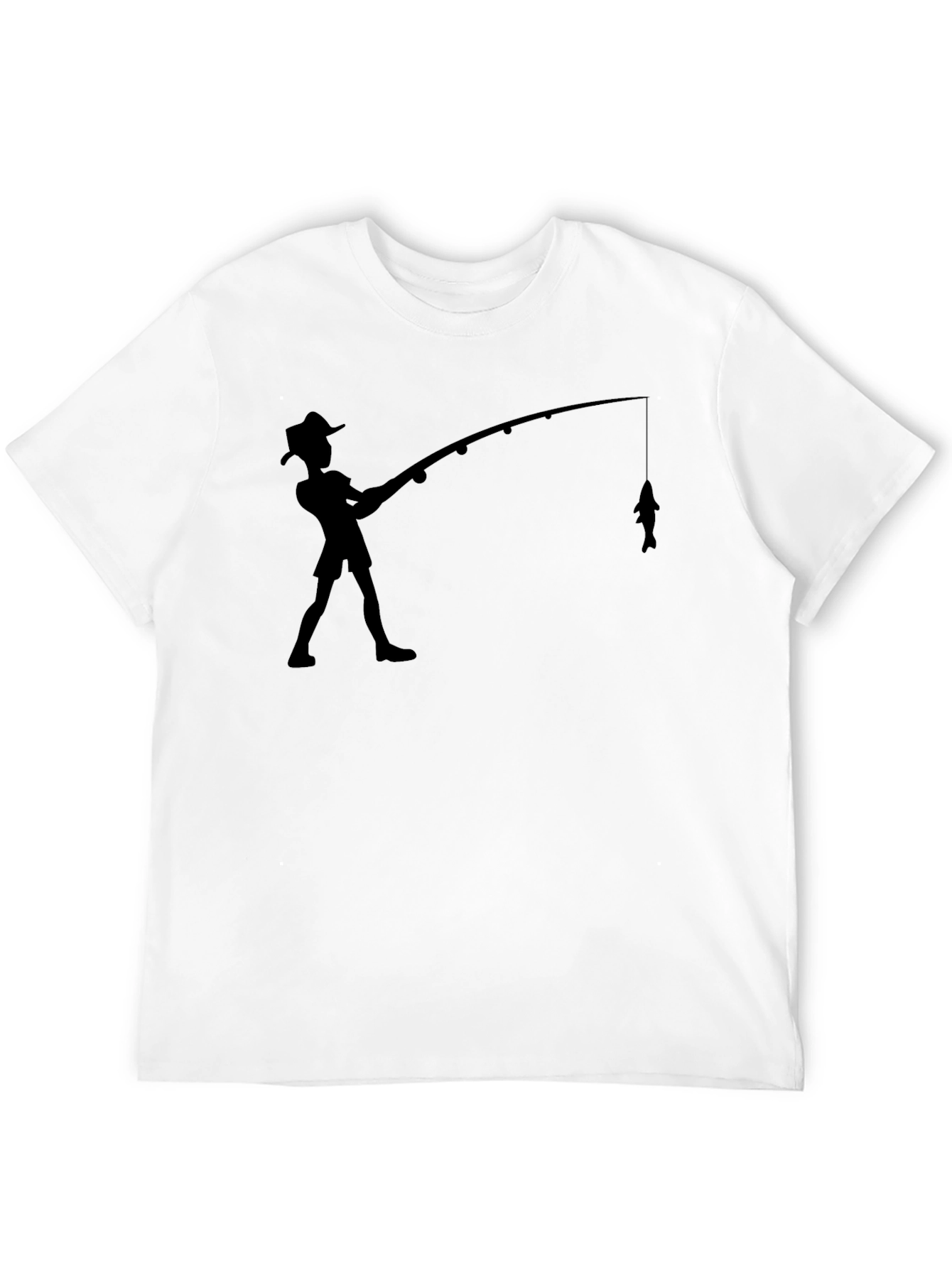Fisherman Graphic Tee - Black Cotton Blend