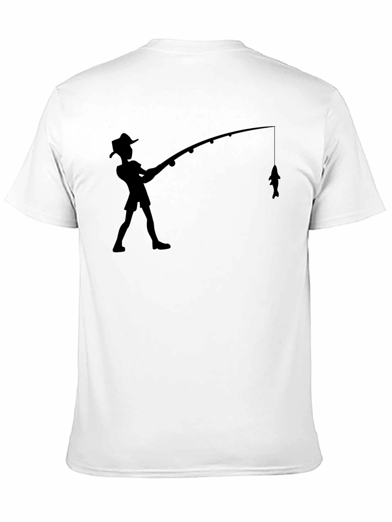Fisherman Graphic Tee - Black Cotton Blend
