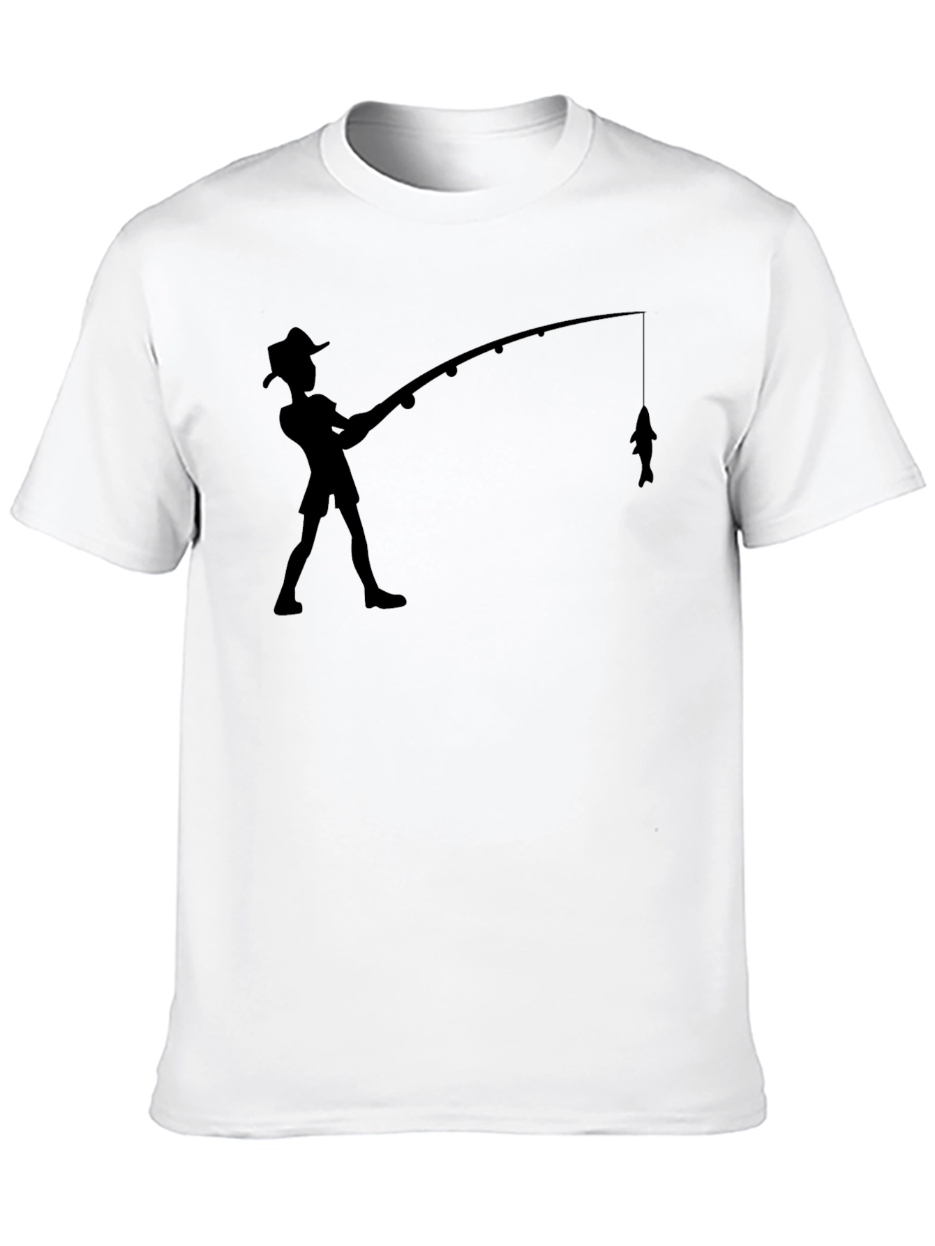 Fisherman Graphic Tee - Black Cotton Blend