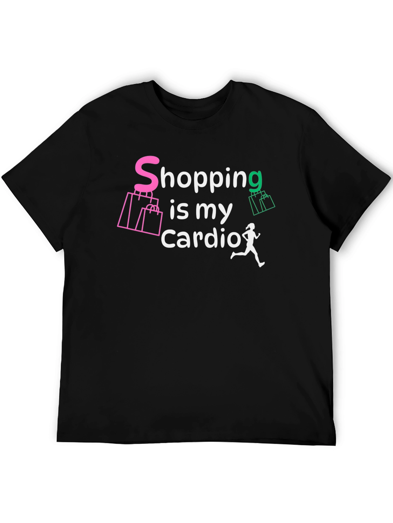 Shopping is My Cardio Black Graphic Tee