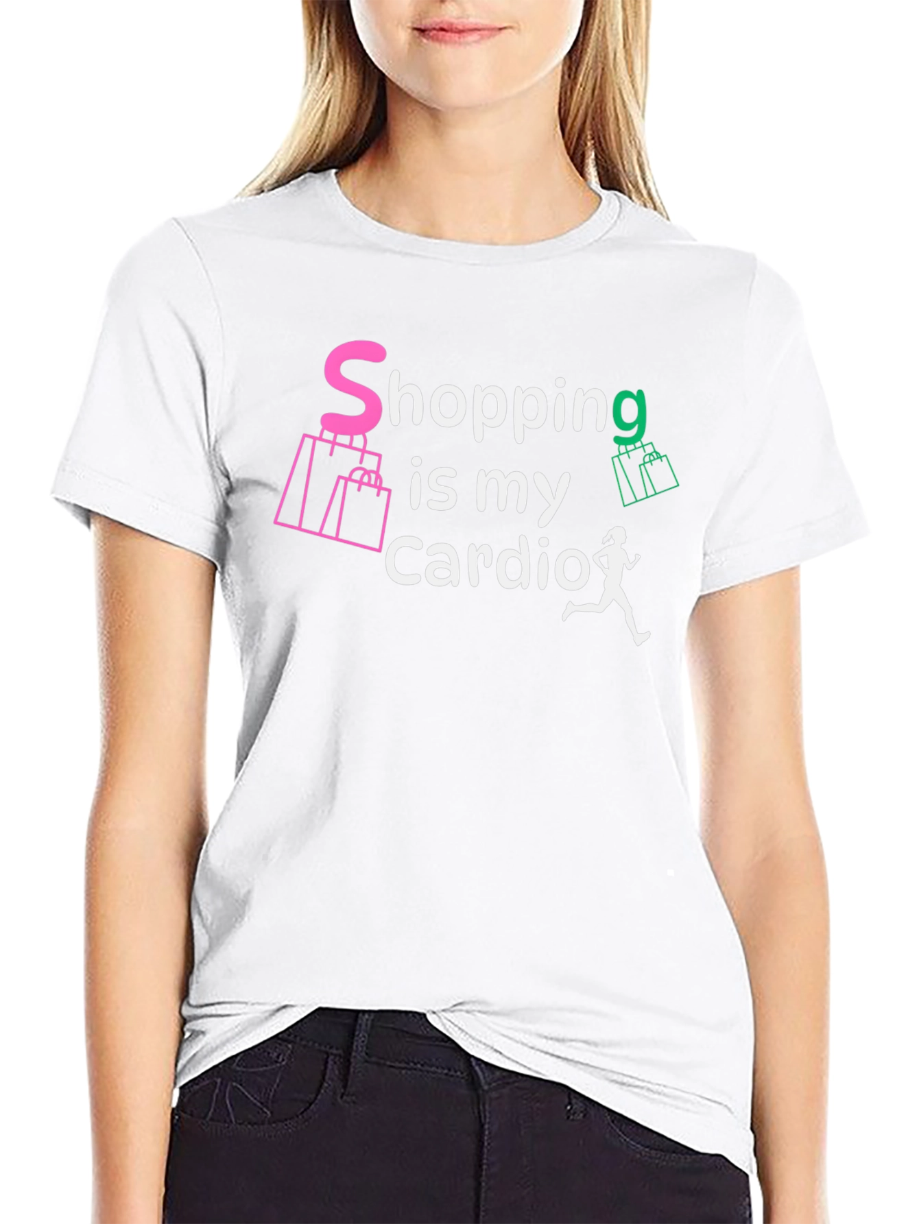 Shopping is My Cardio Black Graphic Tee
