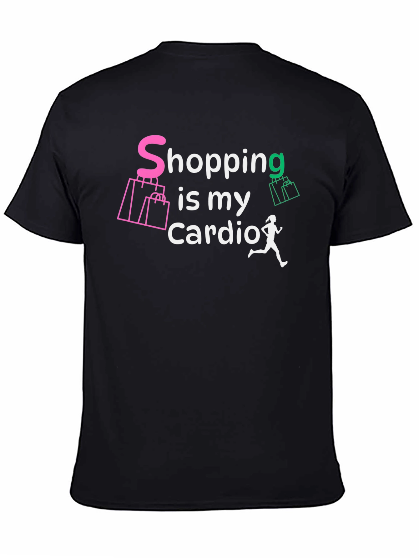 Shopping is My Cardio Black Graphic Tee
