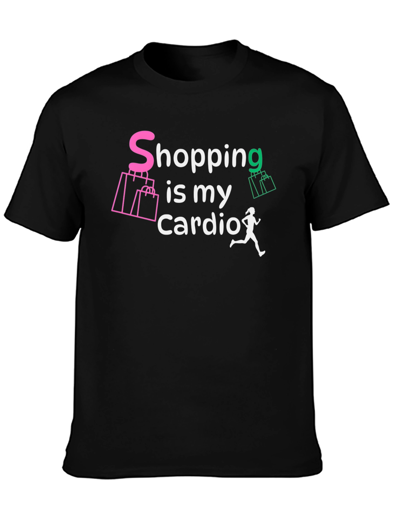Shopping is My Cardio Black Graphic Tee