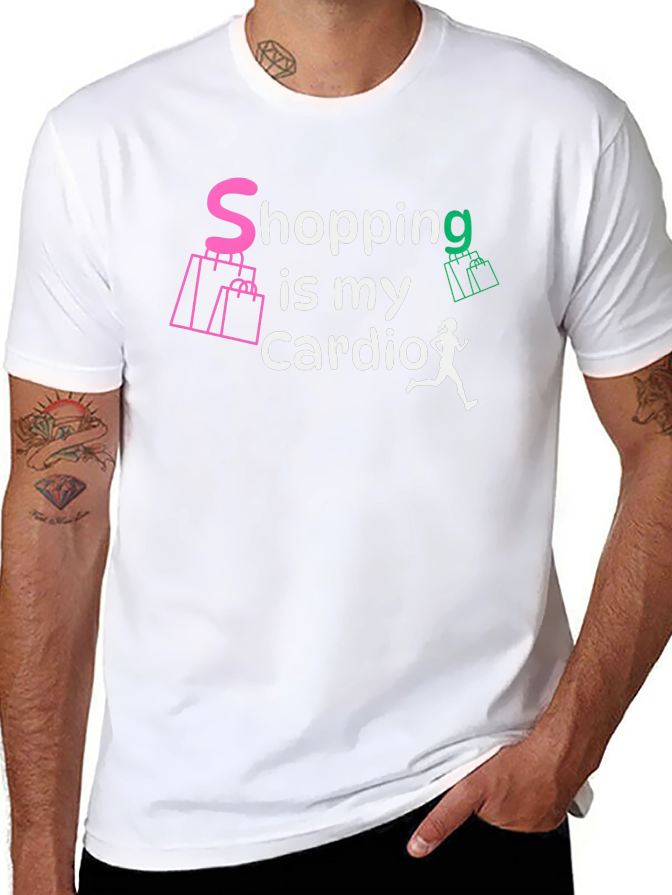 Shopping is My Cardio Black Graphic Tee