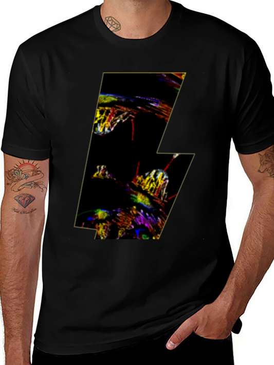 Abstract Lightning Bolt Graphic T-Shirt