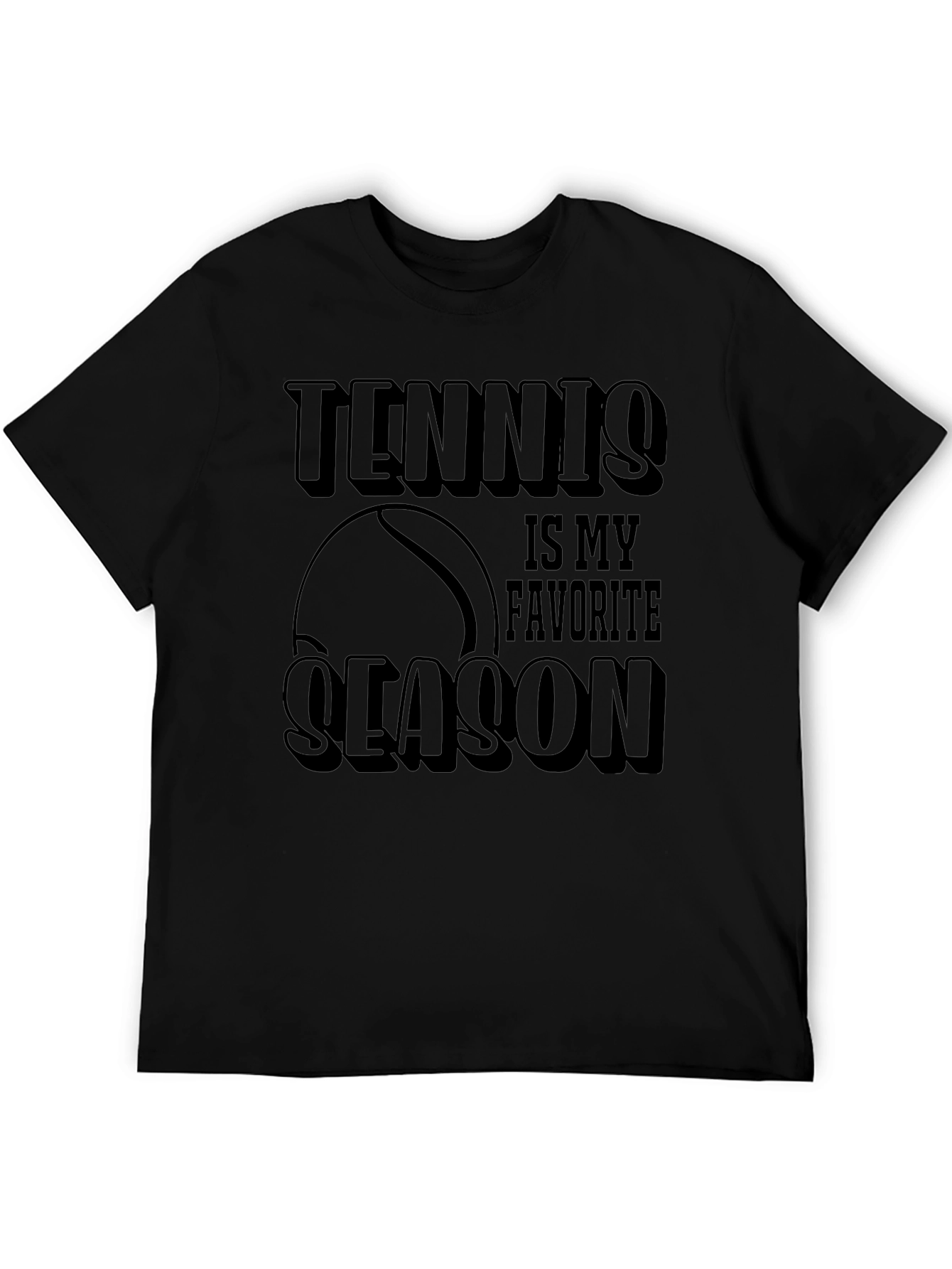Tennis Is My Favorite Season Black T-Shirt